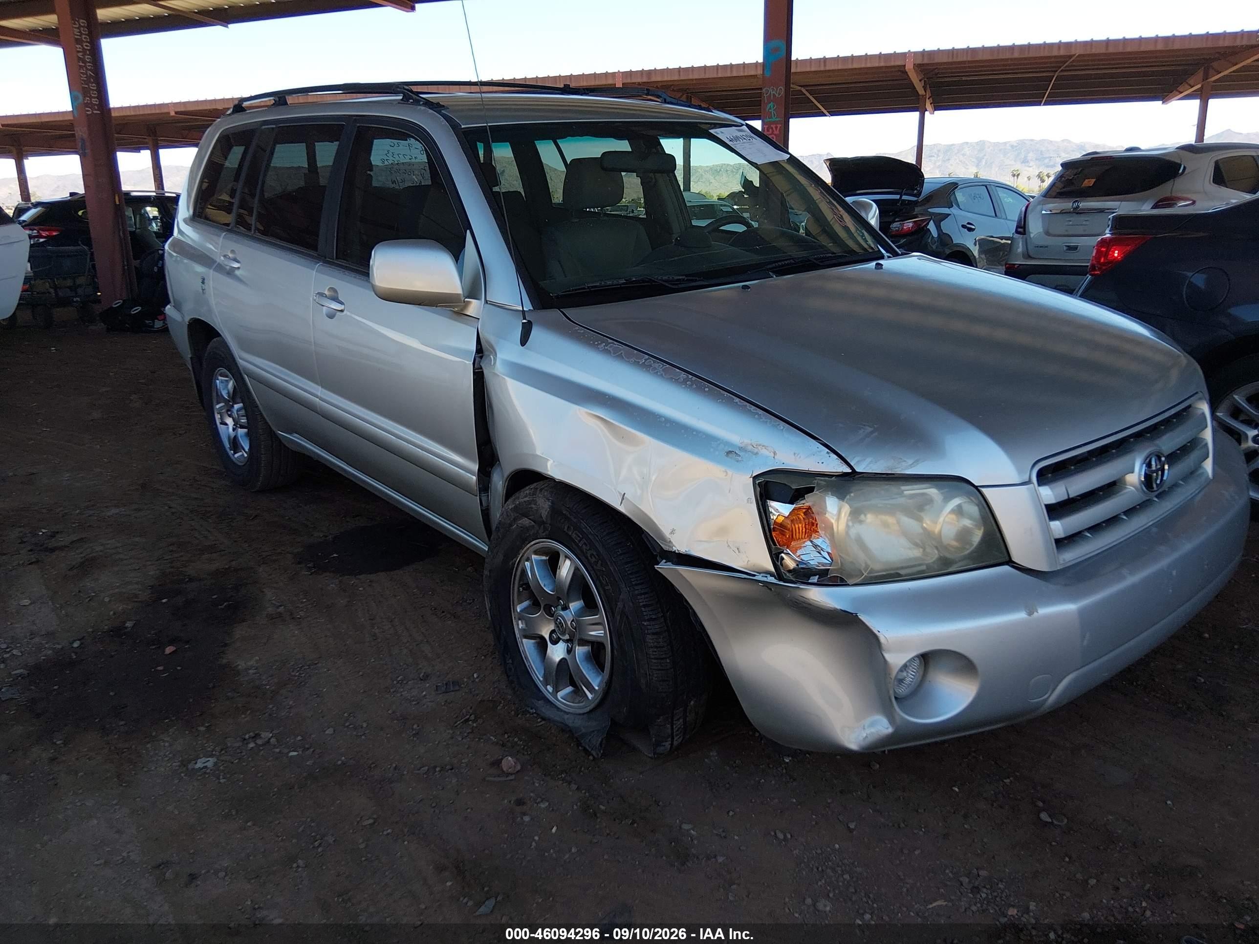 2006 Toyota Highlander V6 Silver vin: JTEGP21A360106363