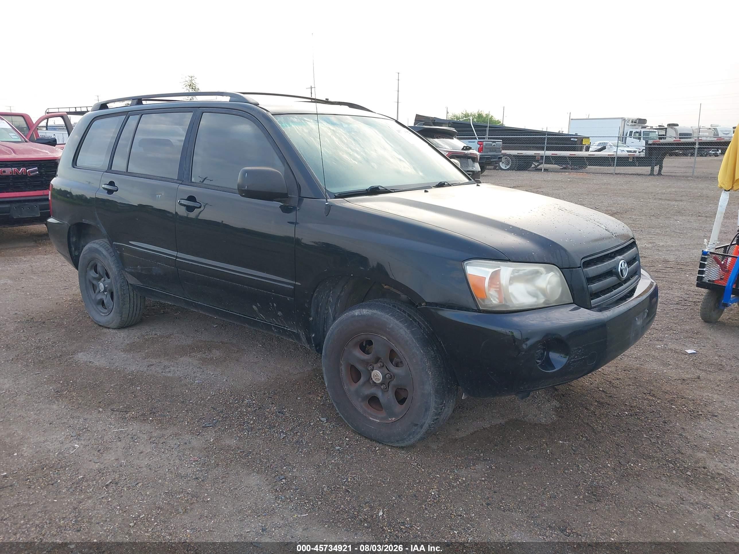 2007 Toyota Highlander V6 (2 Rows) (a5) Black vin: JTEGP21A570145666