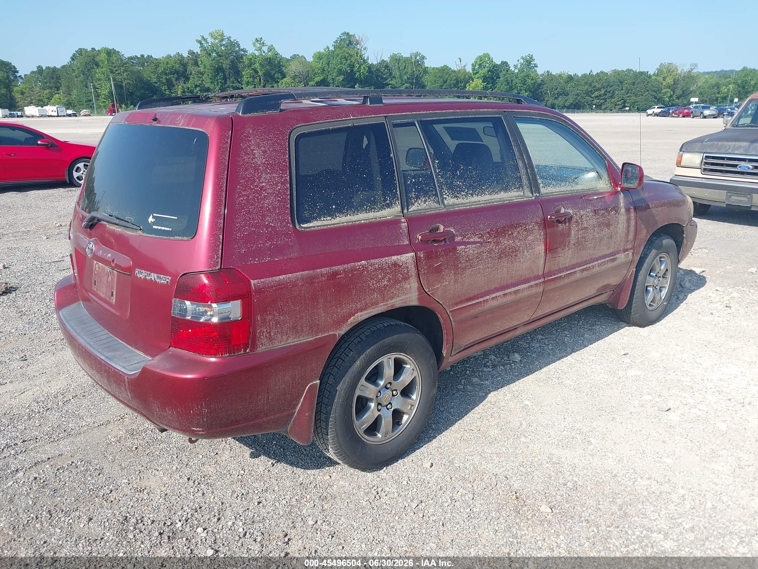 2004 Toyota Highlander V6 Maroon vin: JTEGP21A640029968