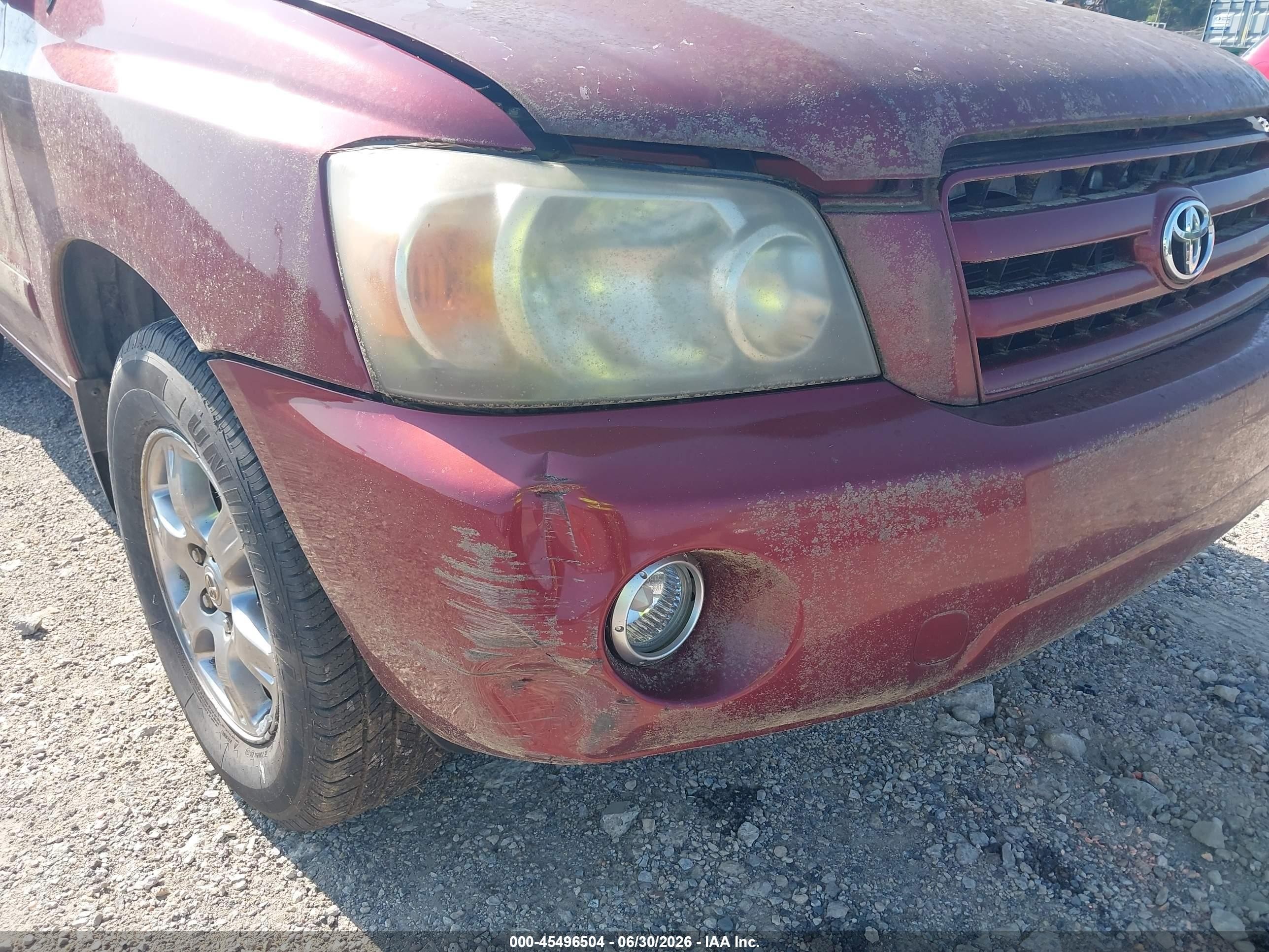 2004 Toyota Highlander V6 Maroon vin: JTEGP21A640029968