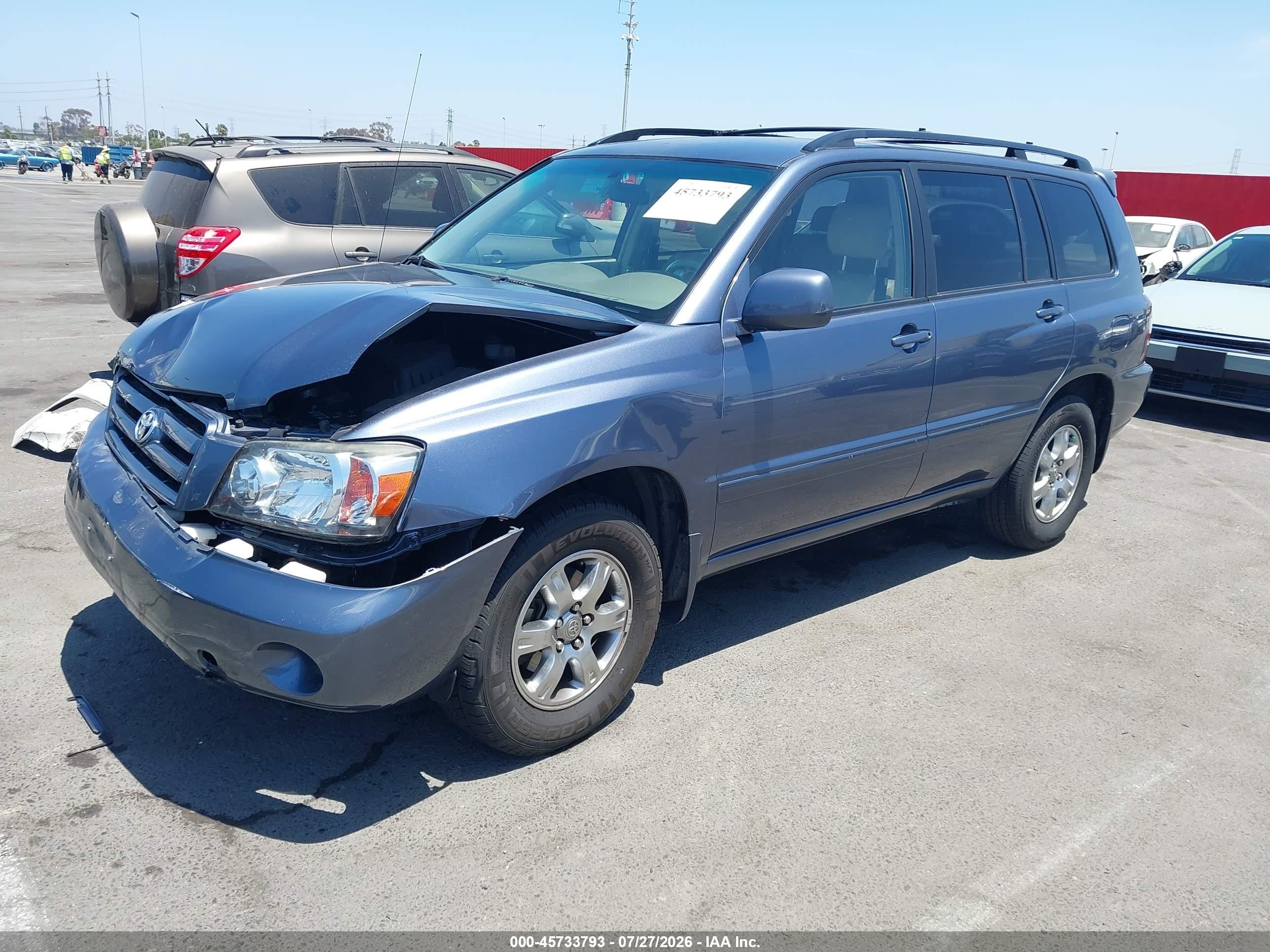 2005 Toyota Highlander V6 Blue vin: JTEGP21A650052703