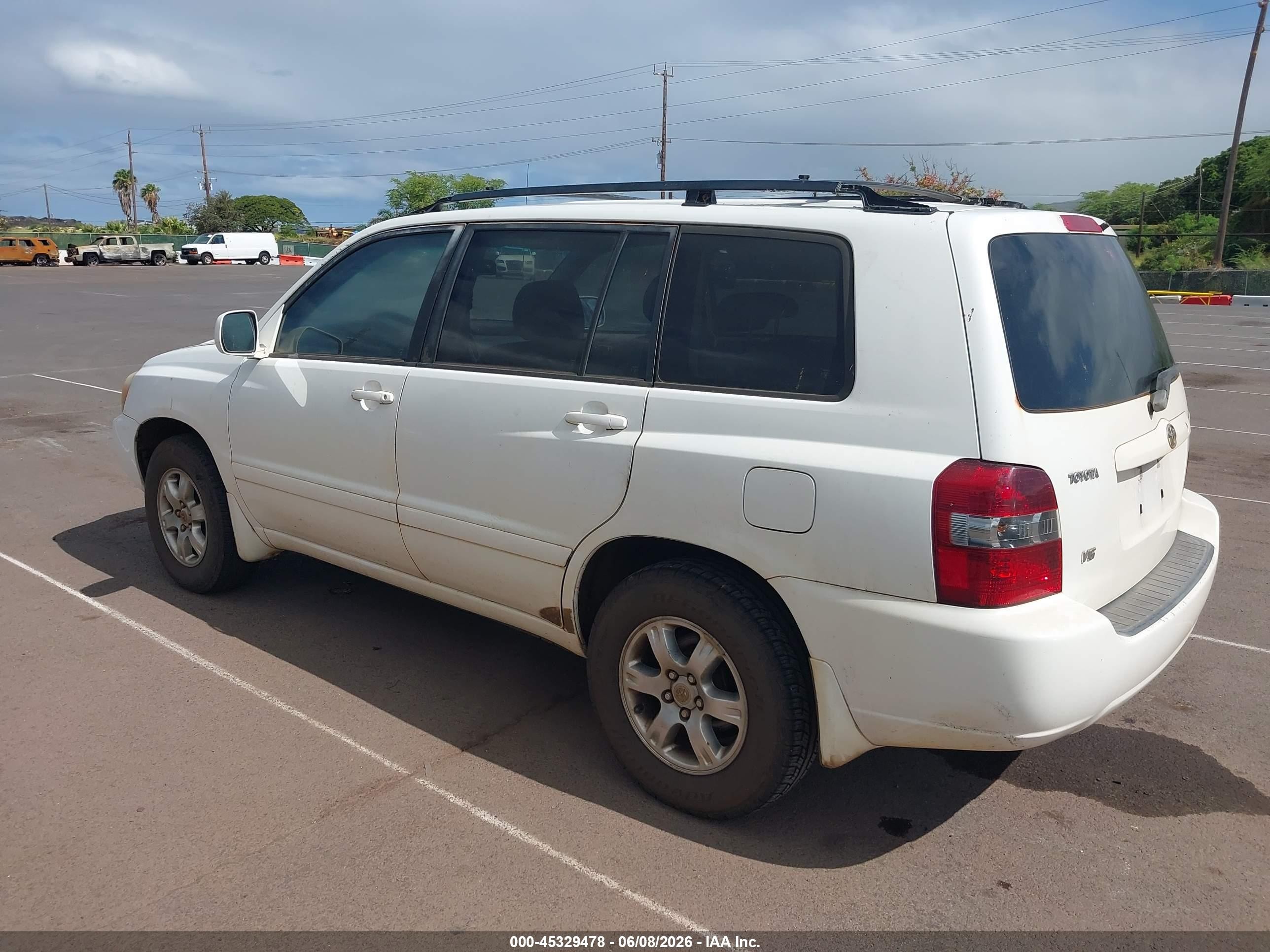 2007 Toyota Highlander Sport V6/v6 (2 Rows) (a5) White vin: JTEGP21A670126639