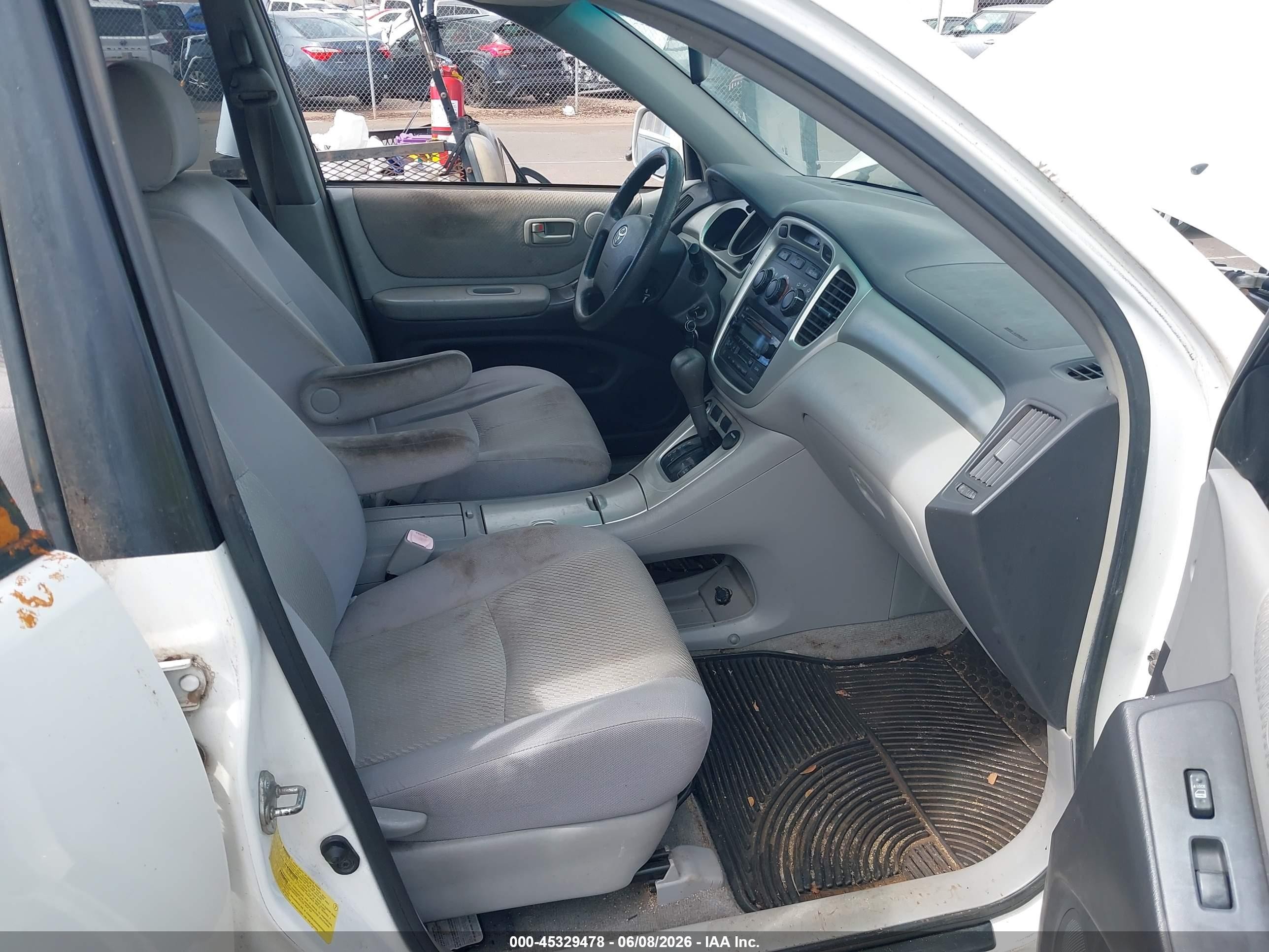 2007 Toyota Highlander Sport V6/v6 (2 Rows) (a5) White vin: JTEGP21A670126639