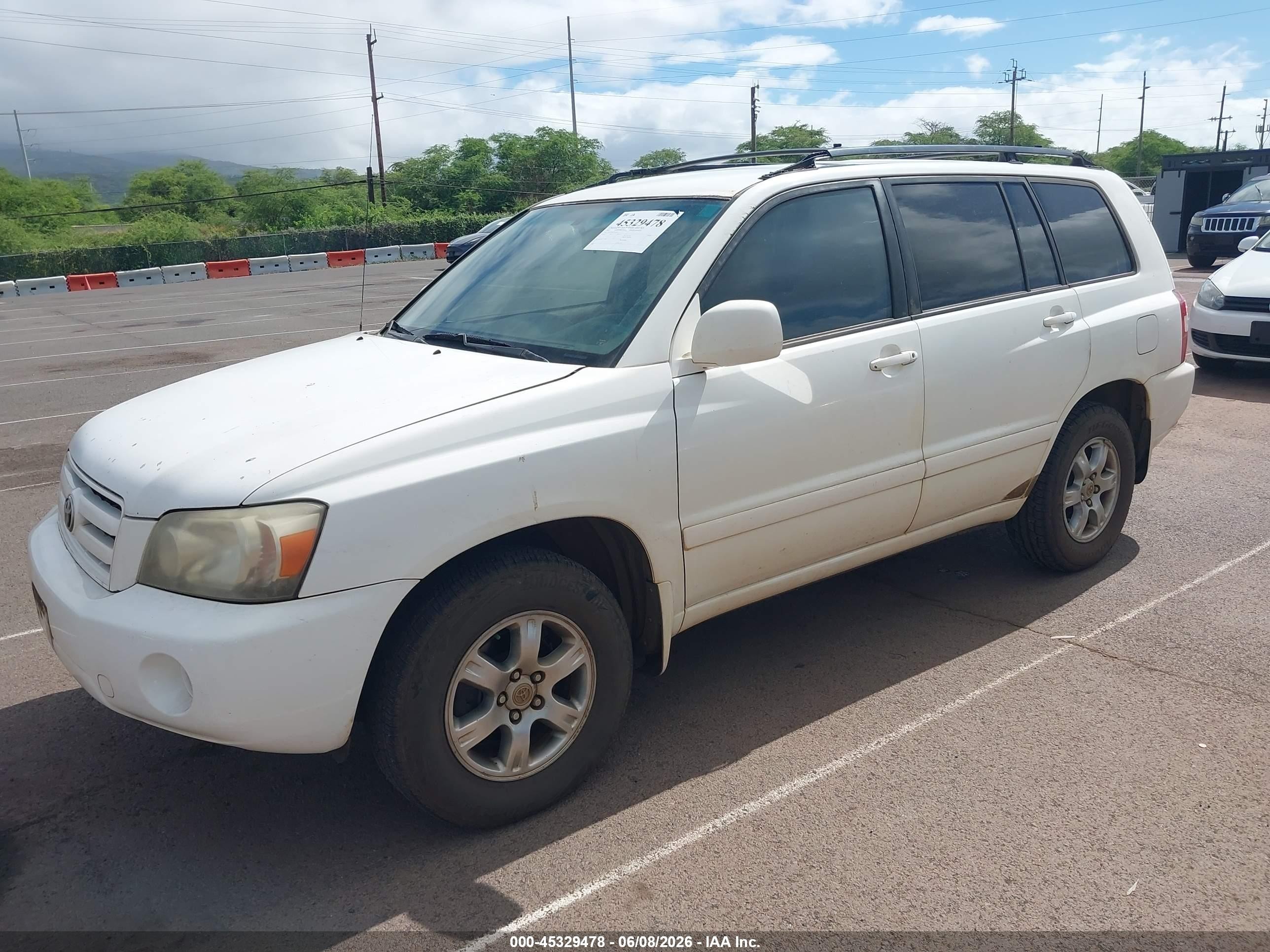 2007 Toyota Highlander Sport V6/v6 (2 Rows) (a5) White vin: JTEGP21A670126639