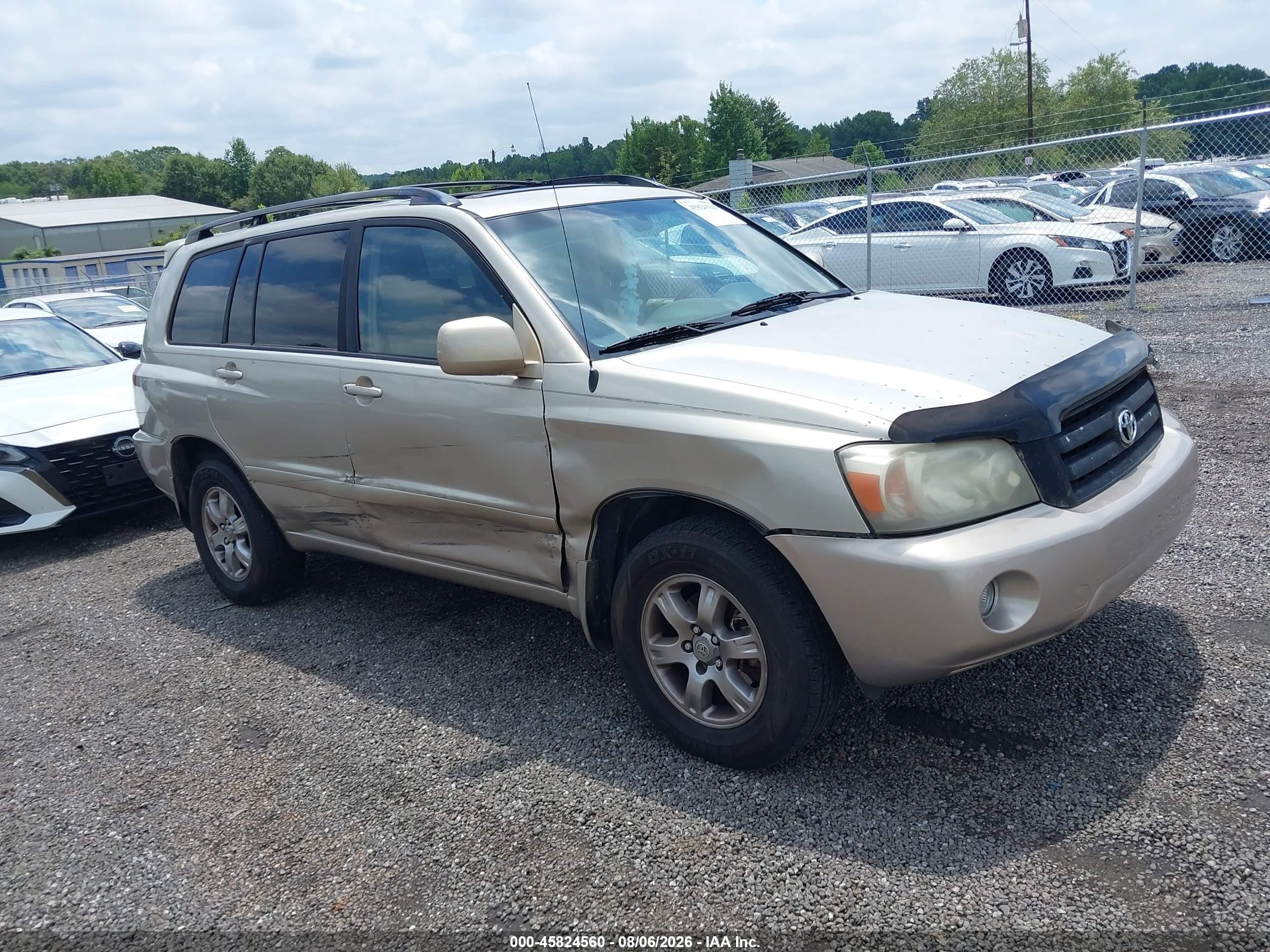2007 Toyota Highlander V6 (2 Rows) (a5) Gold vin: JTEGP21A670143103