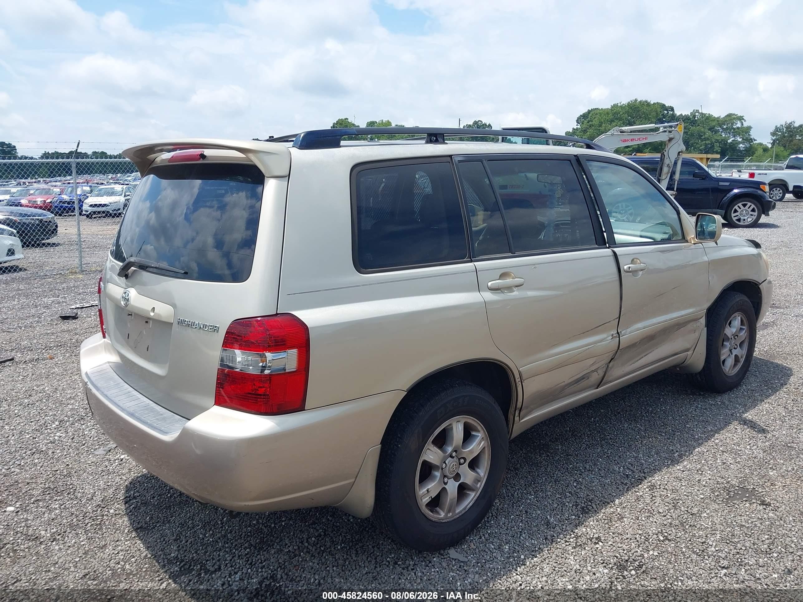 2007 Toyota Highlander V6 (2 Rows) (a5) Gold vin: JTEGP21A670143103