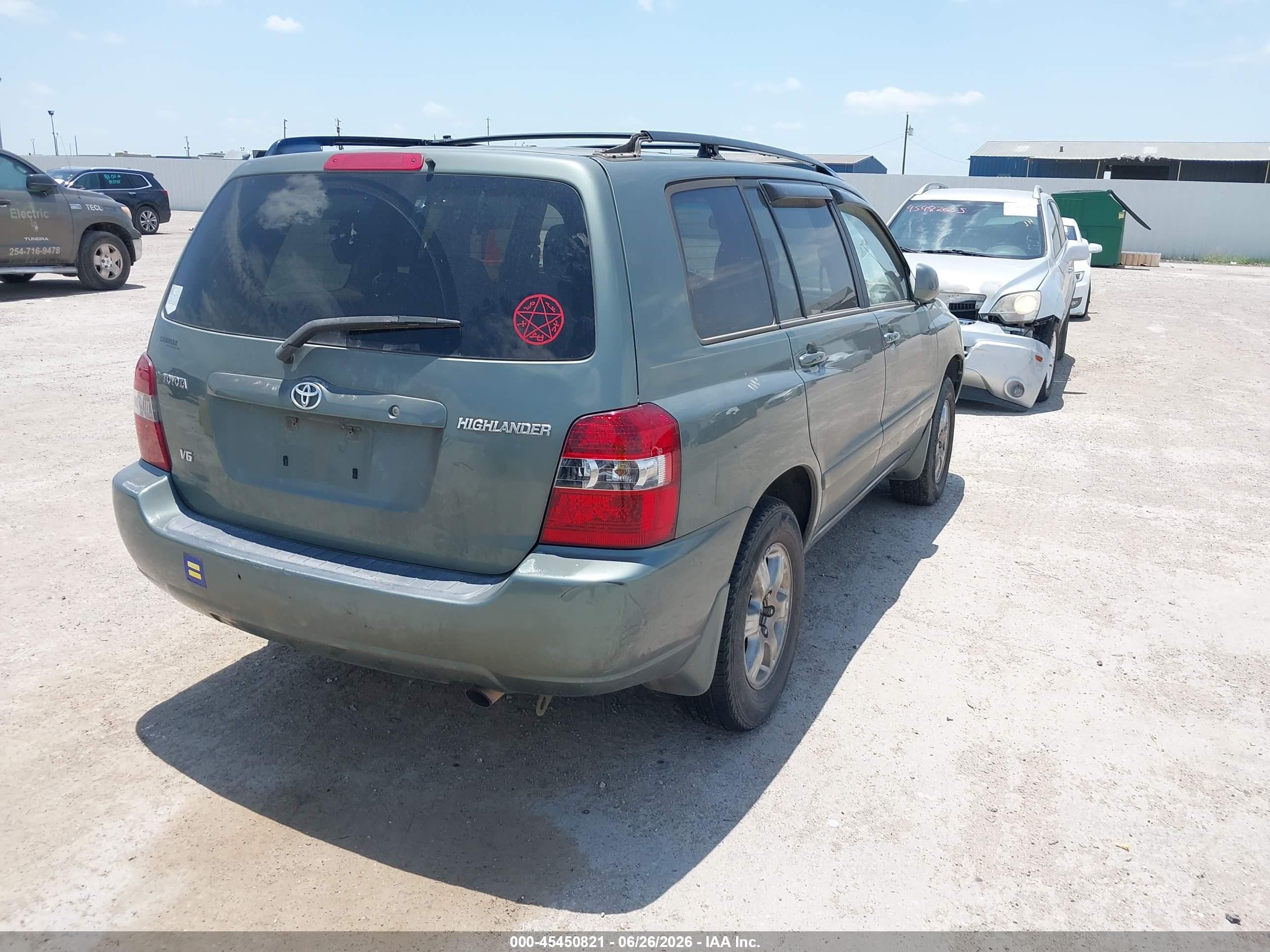 2005 Toyota Highlander V6 Green vin: JTEGP21A750072572