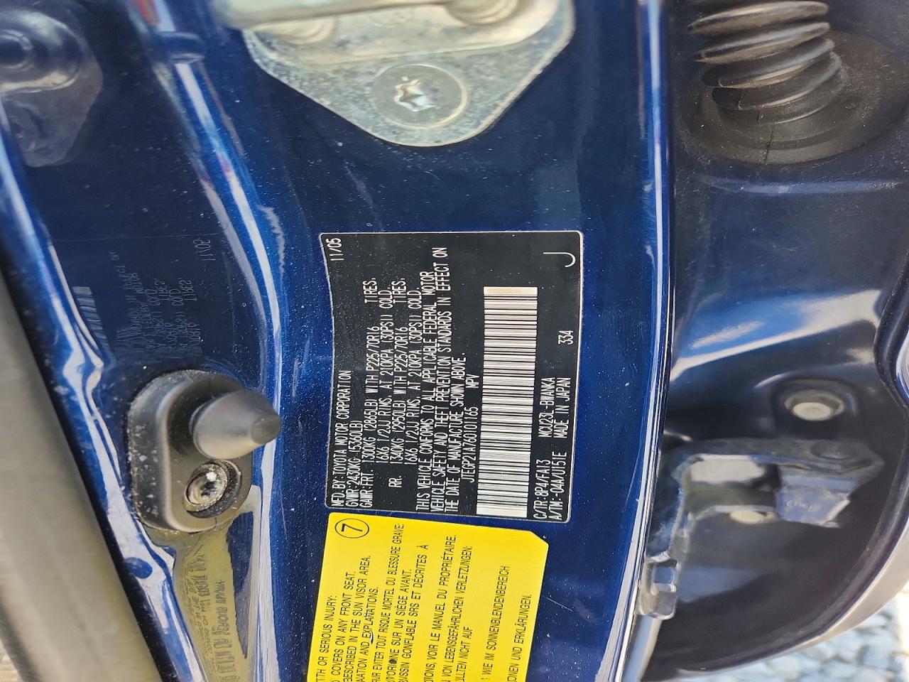 2006 Toyota Highlander Limited Blue vin: JTEGP21A760101165