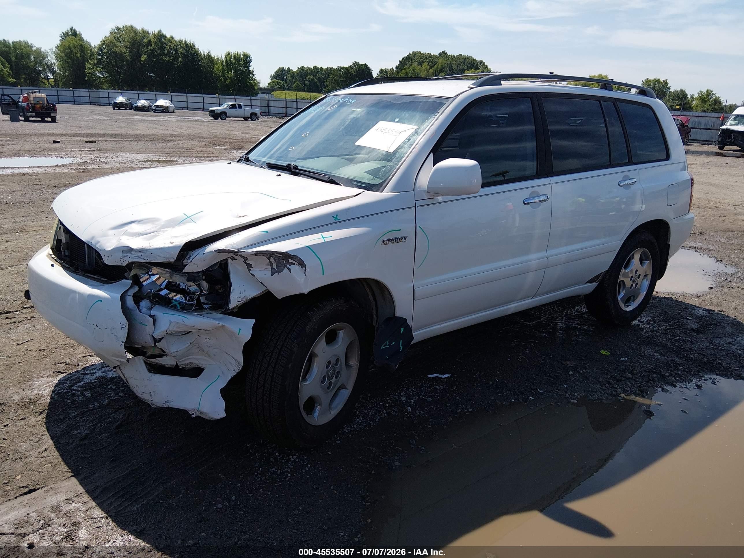 2006 Toyota Highlander Sport V6 White vin: JTEGP21A760114207