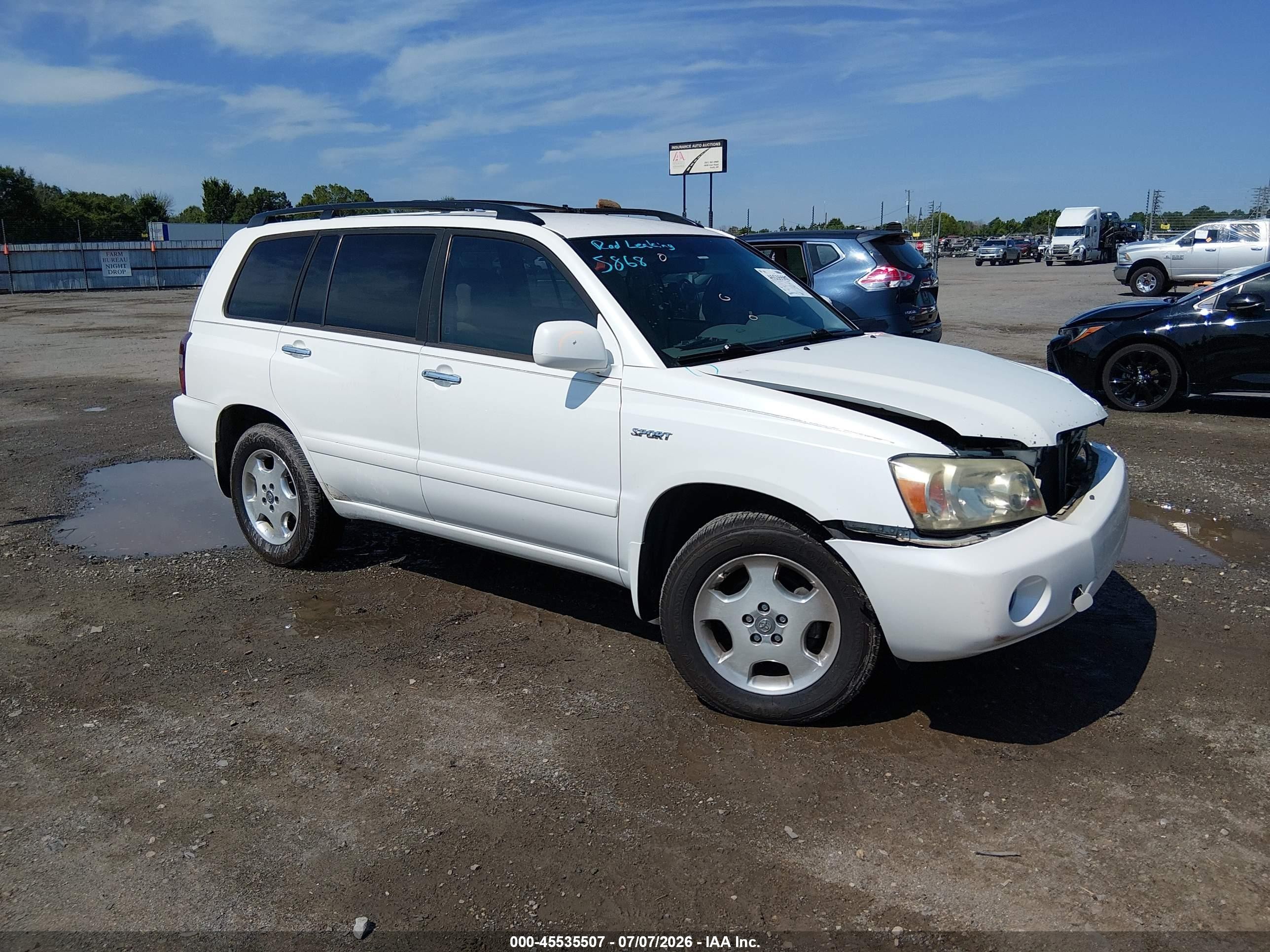 2006 Toyota Highlander Sport V6 White vin: JTEGP21A760114207