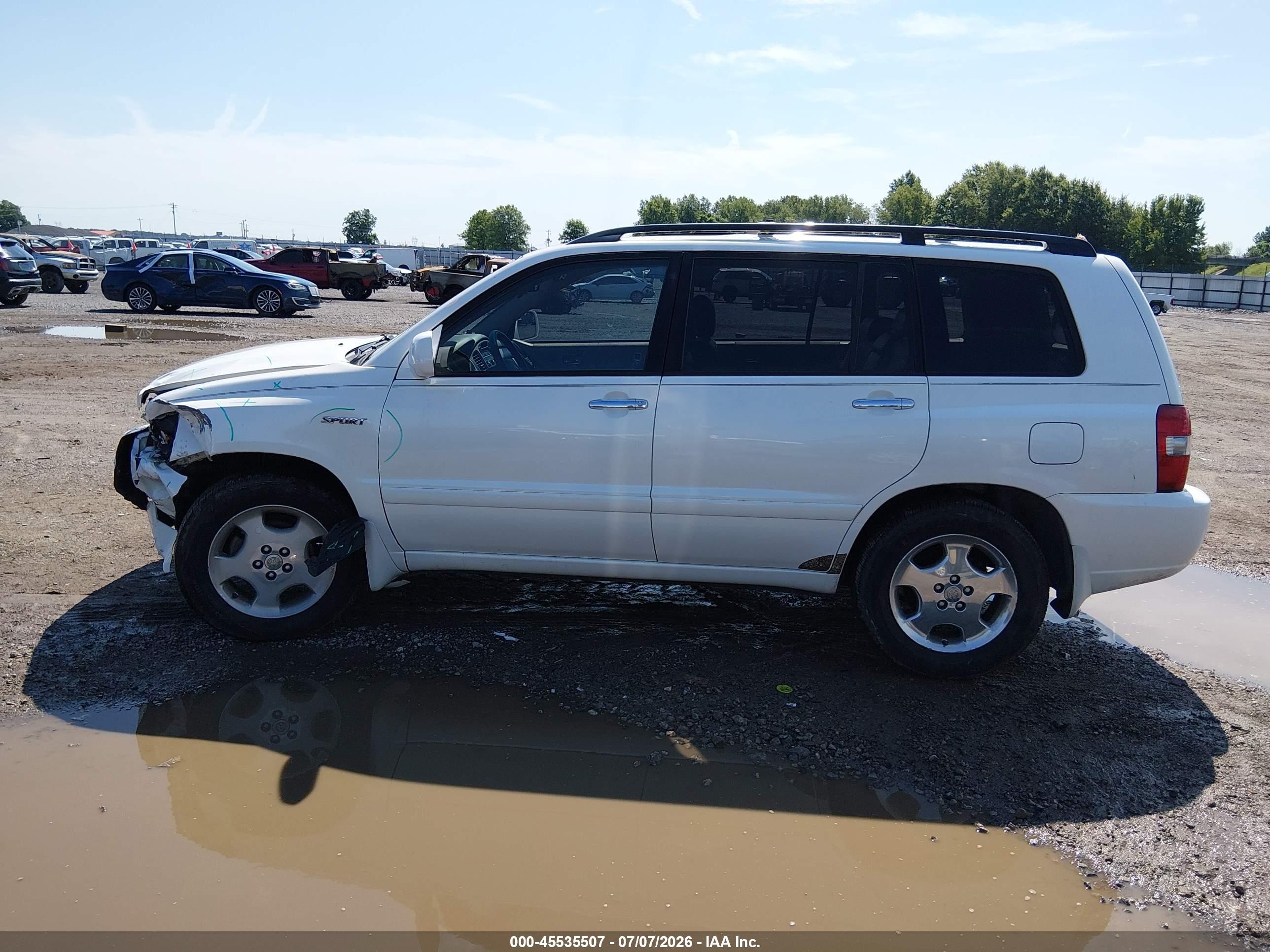 2006 Toyota Highlander Sport V6 White vin: JTEGP21A760114207