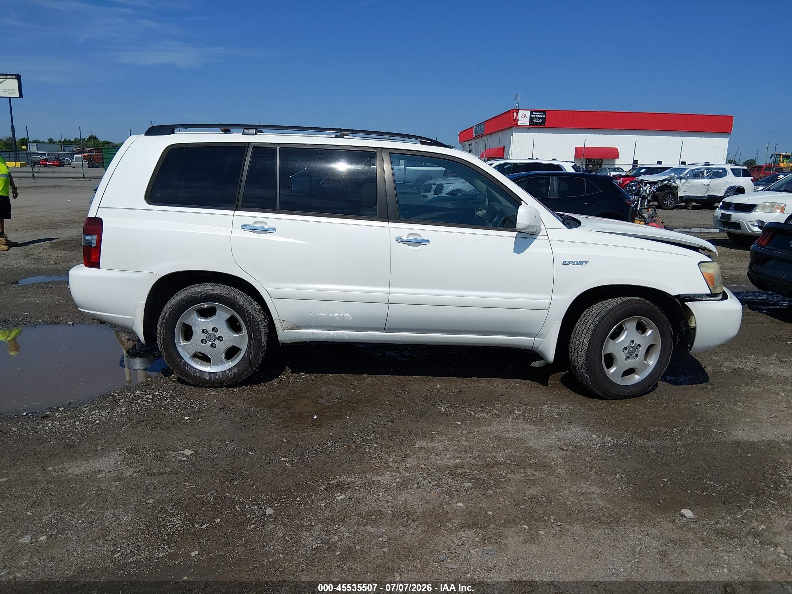 2006 Toyota Highlander Sport V6 White vin: JTEGP21A760114207