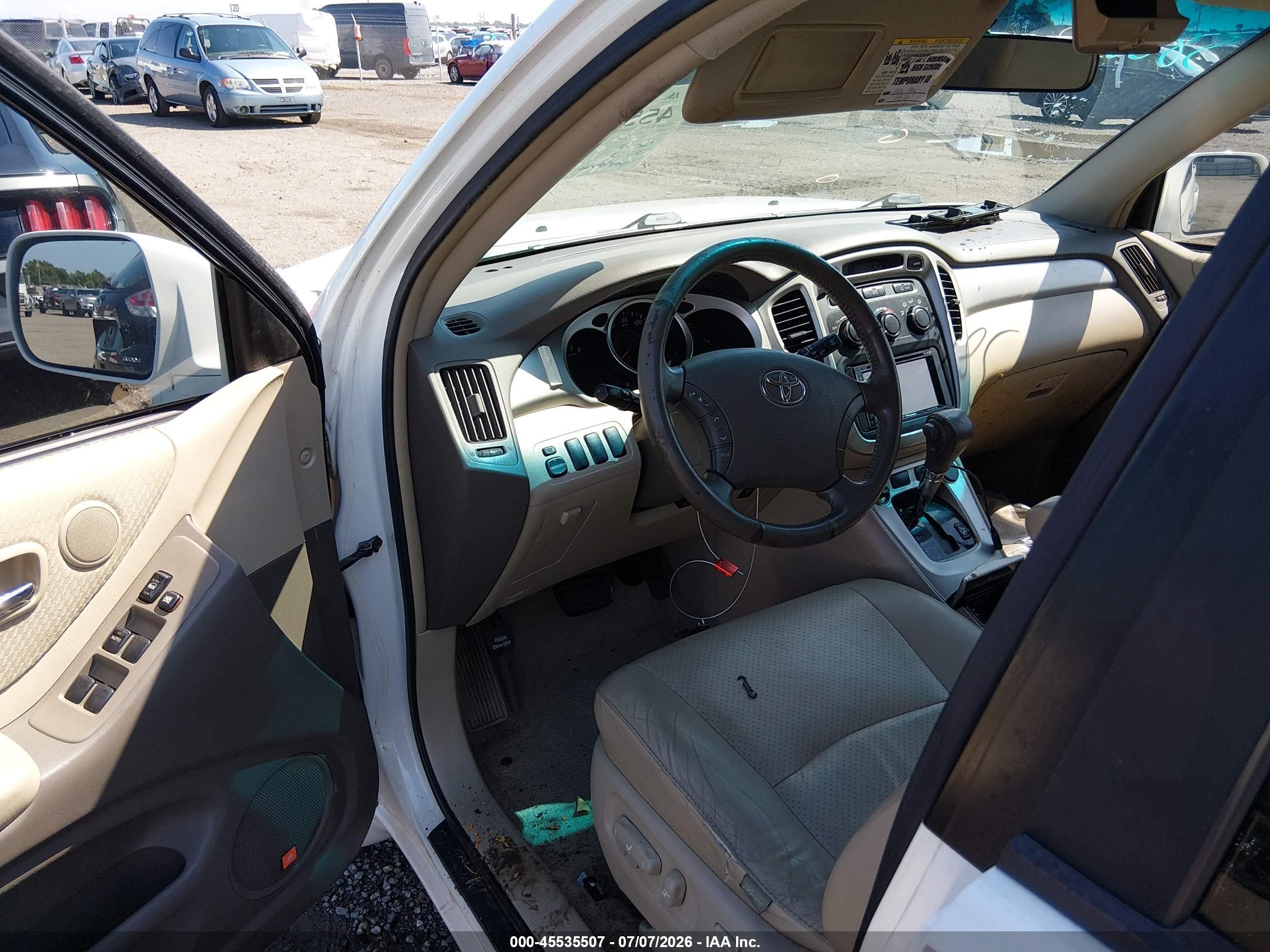 2006 Toyota Highlander Sport V6 White vin: JTEGP21A760114207