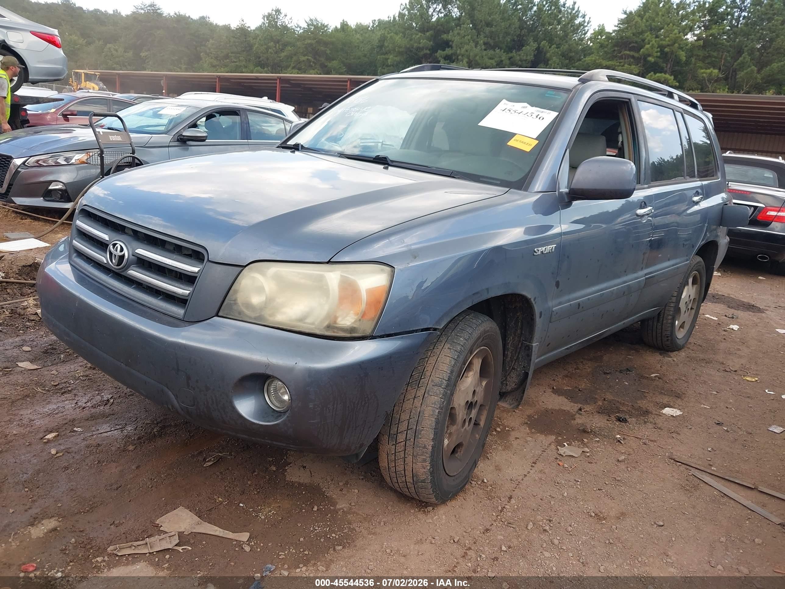 2007 Toyota Highlander Sport Blue vin: JTEGP21A770145295
