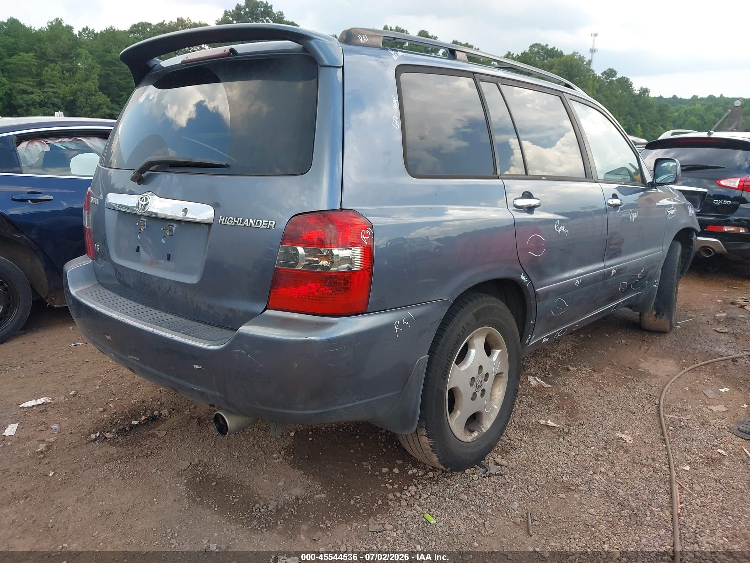 2007 Toyota Highlander Sport Blue vin: JTEGP21A770145295