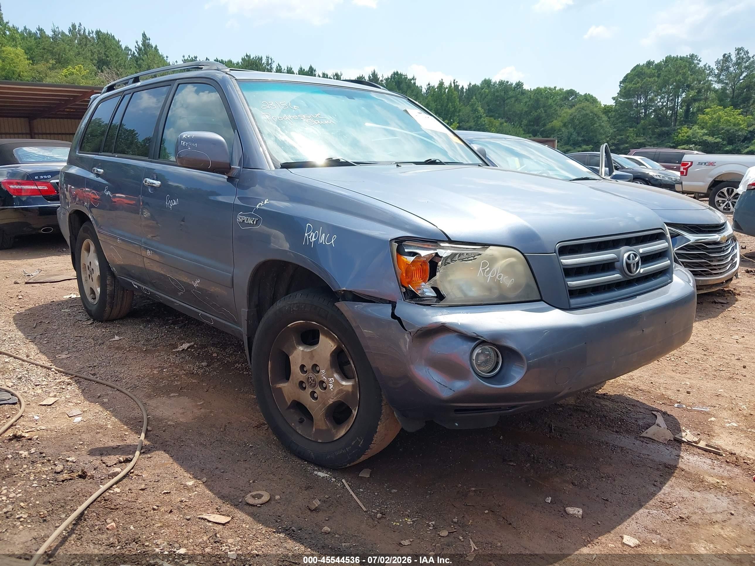 2007 Toyota Highlander Sport Blue vin: JTEGP21A770145295