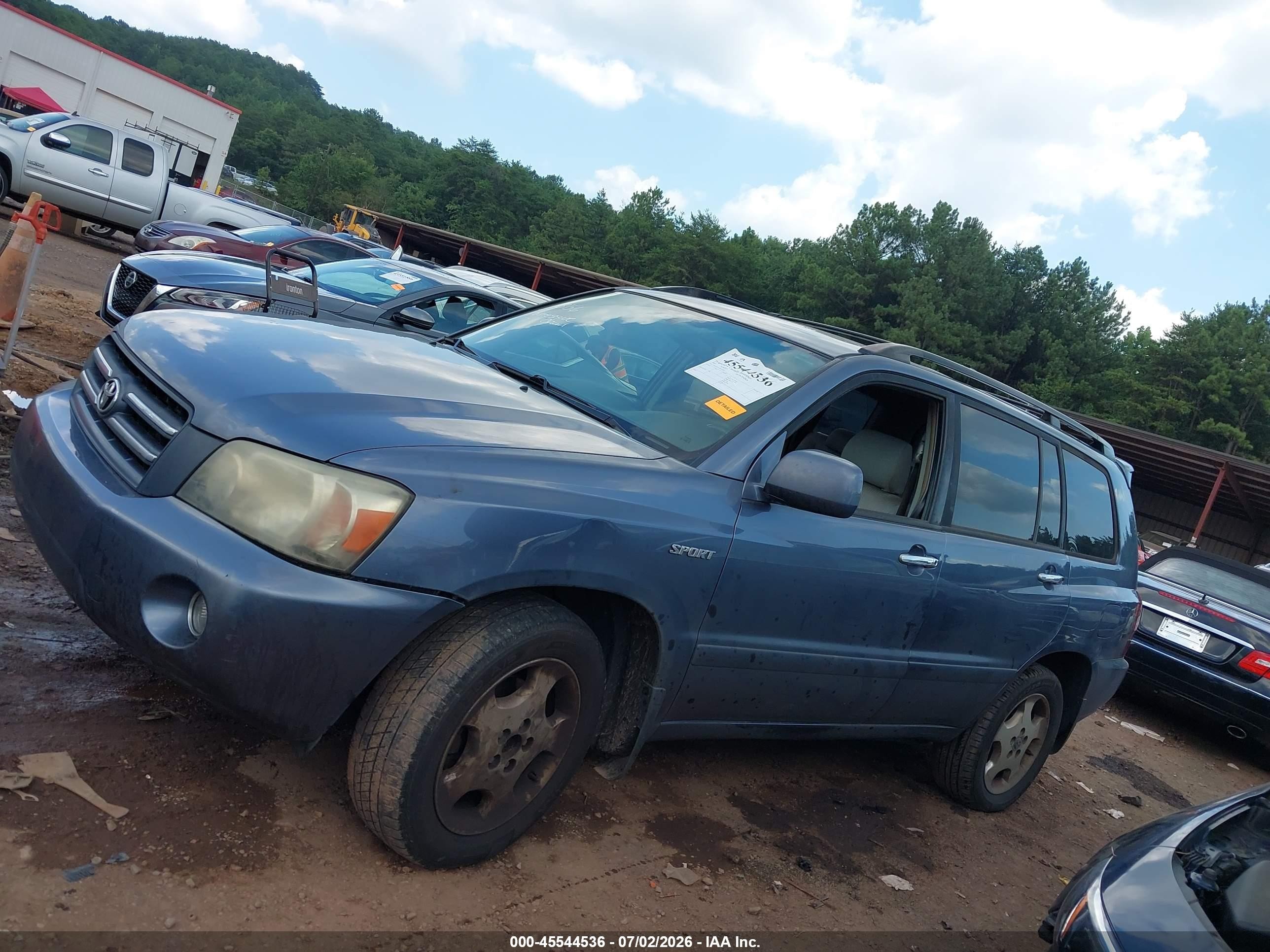 2007 Toyota Highlander Sport Blue vin: JTEGP21A770145295