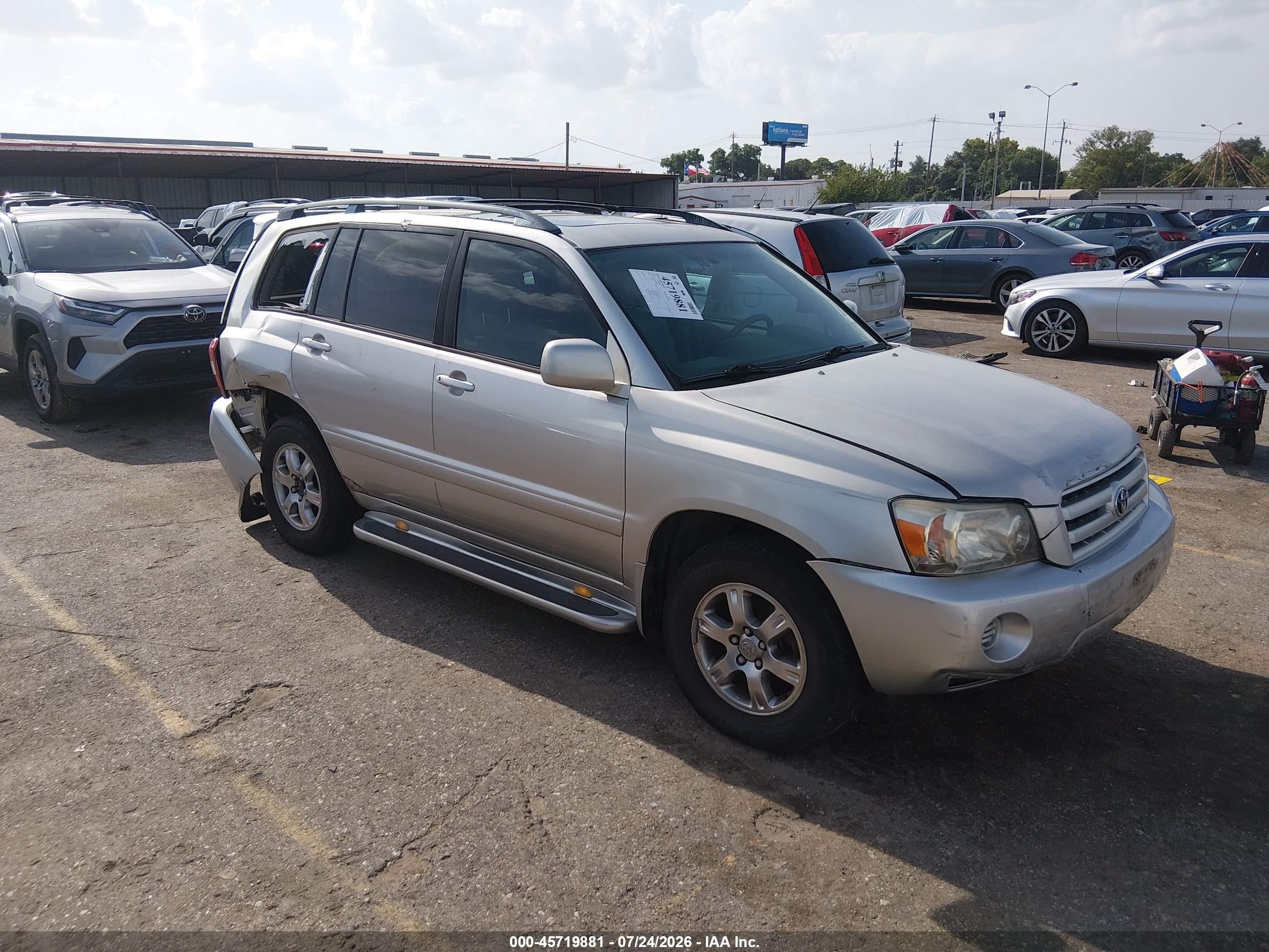 2005 Toyota Highlander V6 Silver vin: JTEGP21A850085489