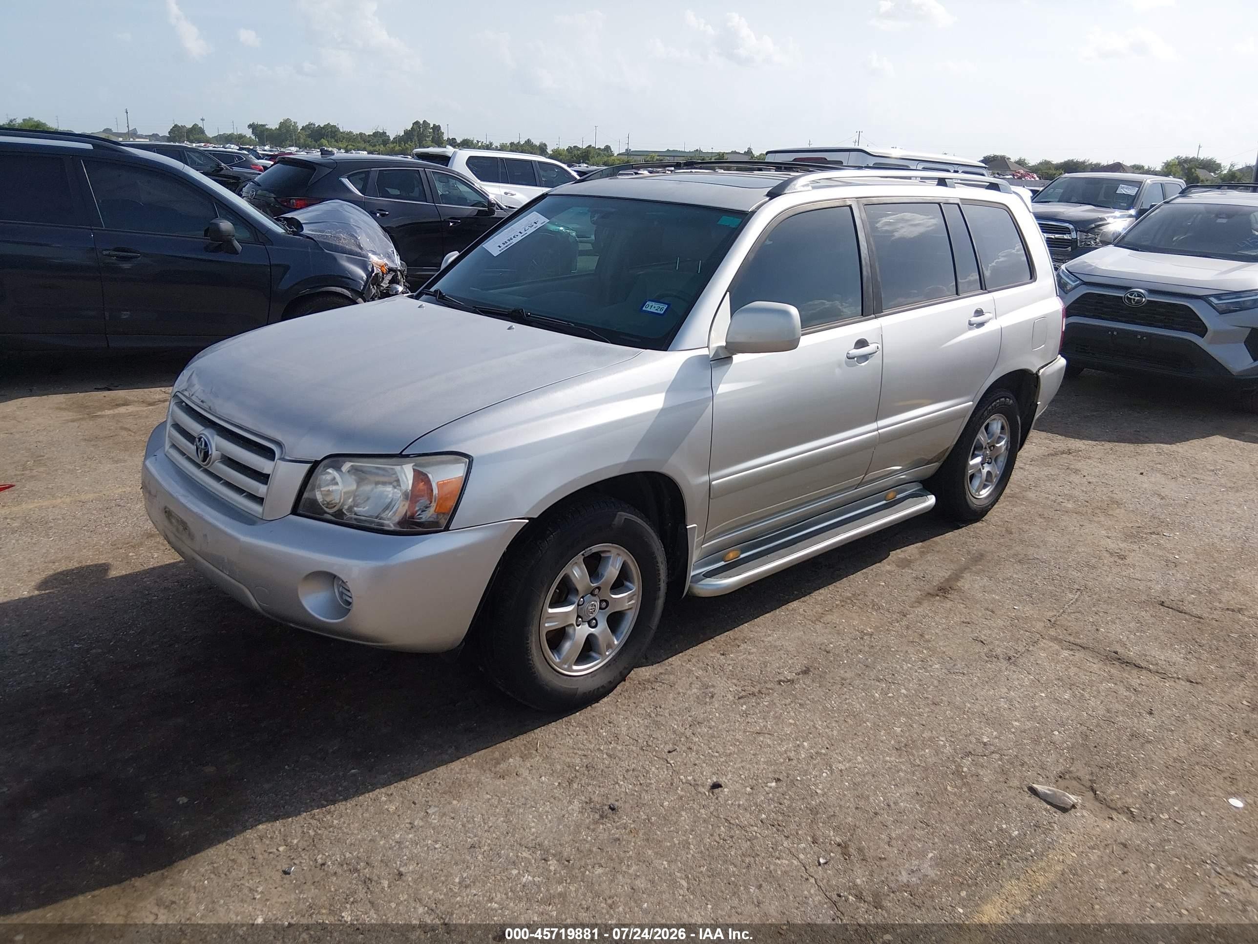 2005 Toyota Highlander V6 Silver vin: JTEGP21A850085489
