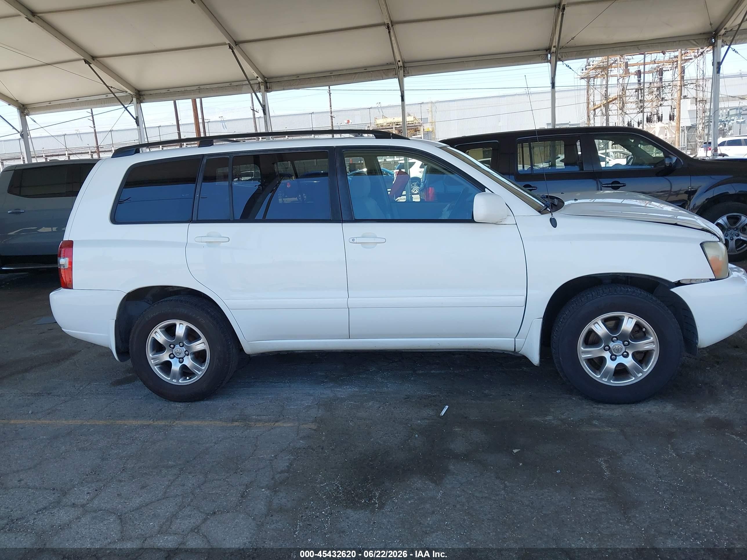 2006 Toyota Highlander V6 White vin: JTEGP21A860112739