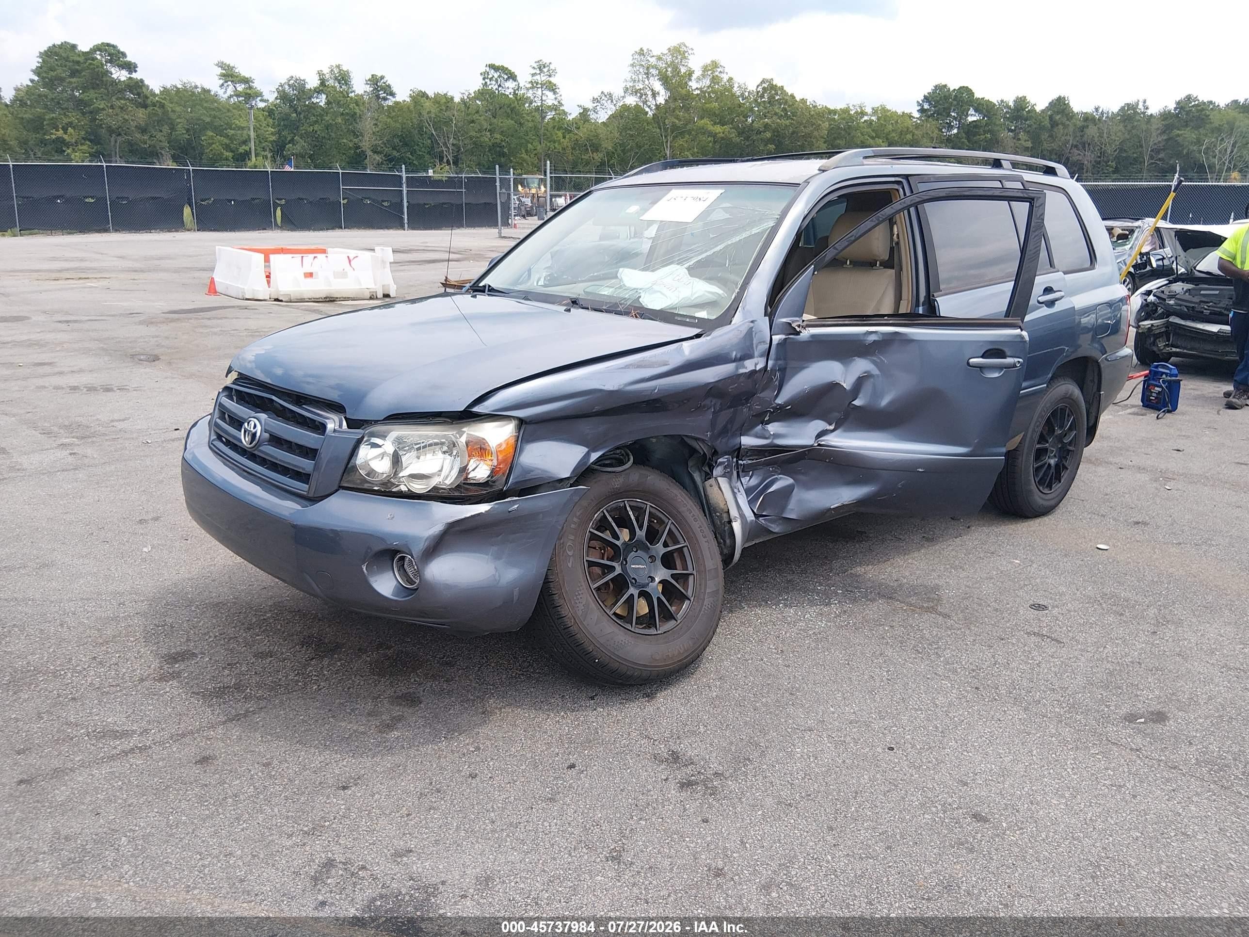 2006 Toyota Highlander V6 Blue vin: JTEGP21A860123613