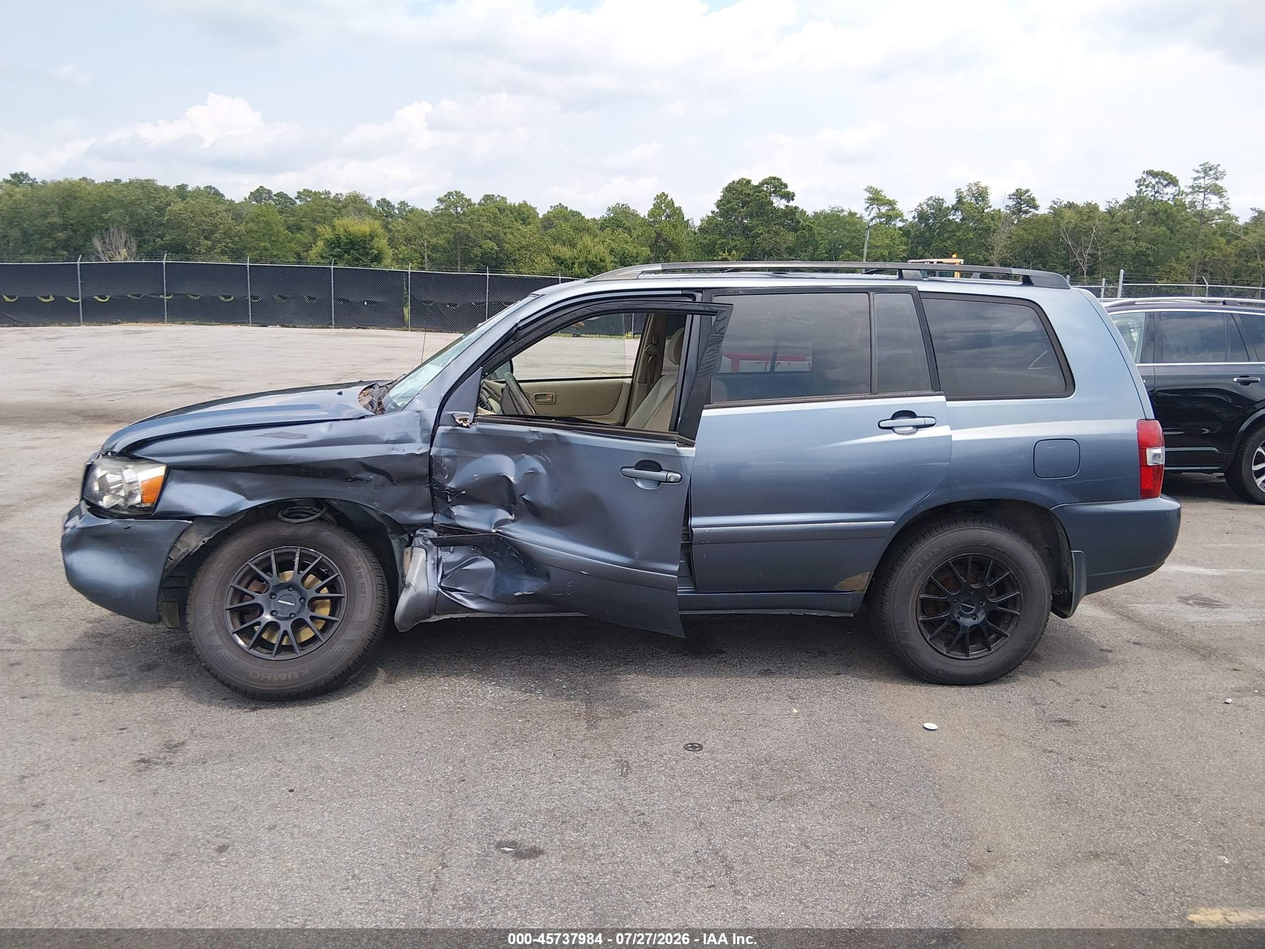 2006 Toyota Highlander V6 Blue vin: JTEGP21A860123613
