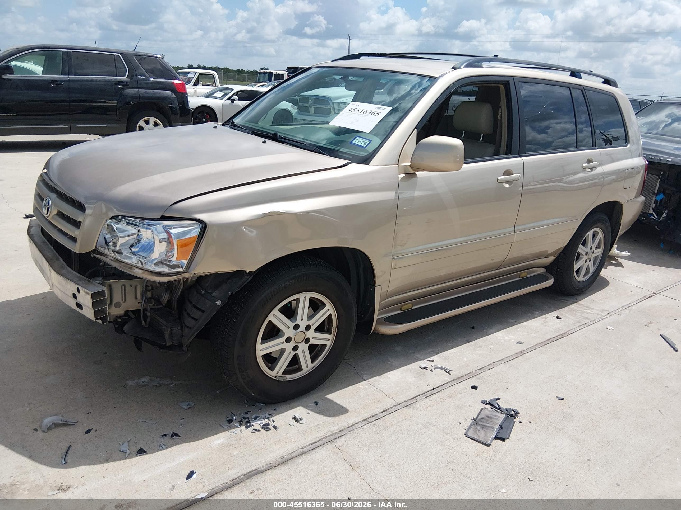 2006 Toyota Highlander V6 Gold vin: JTEGP21A960113656