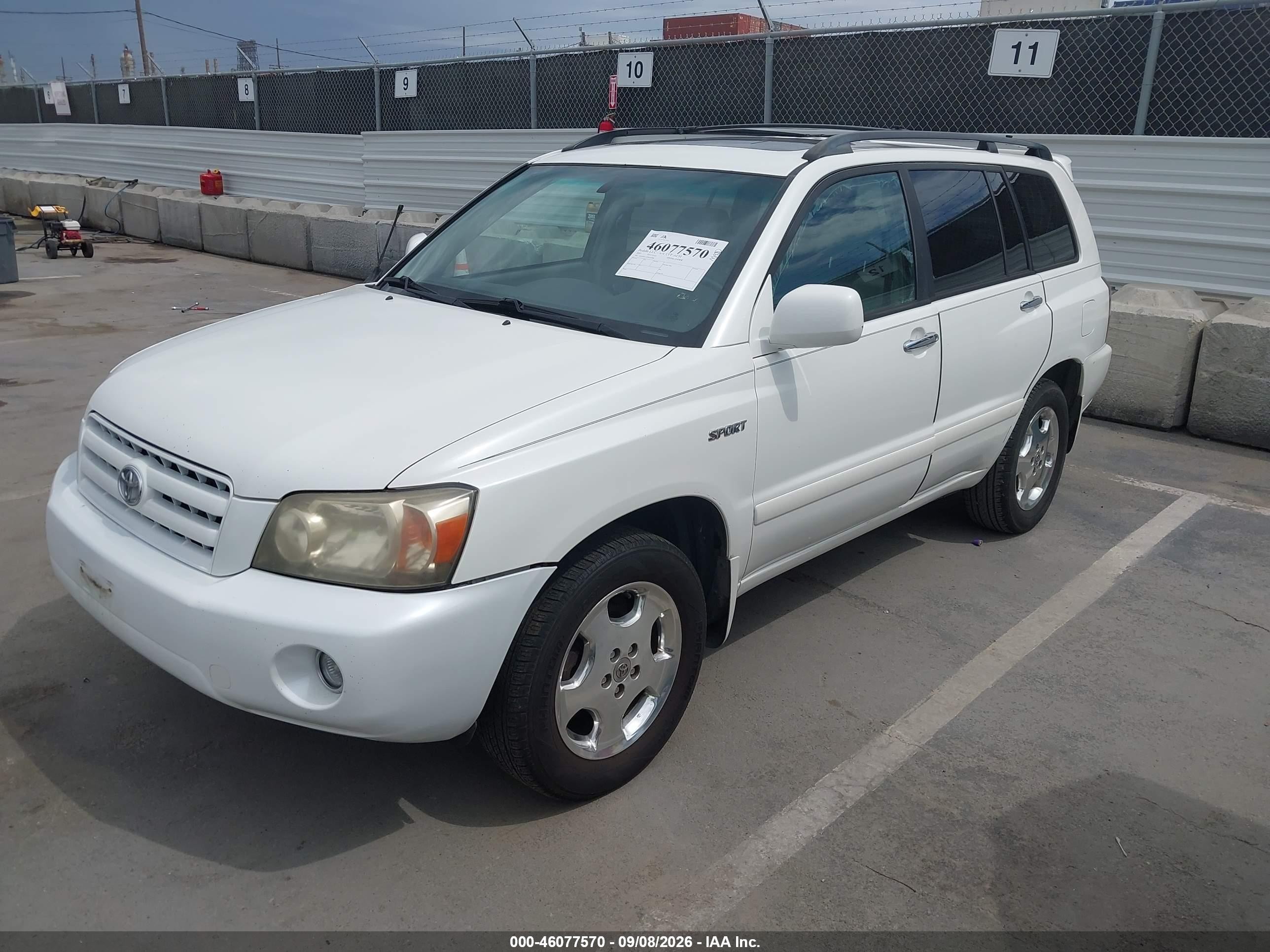2007 Toyota Highlander Sport V6 White vin: JTEGP21A970135786