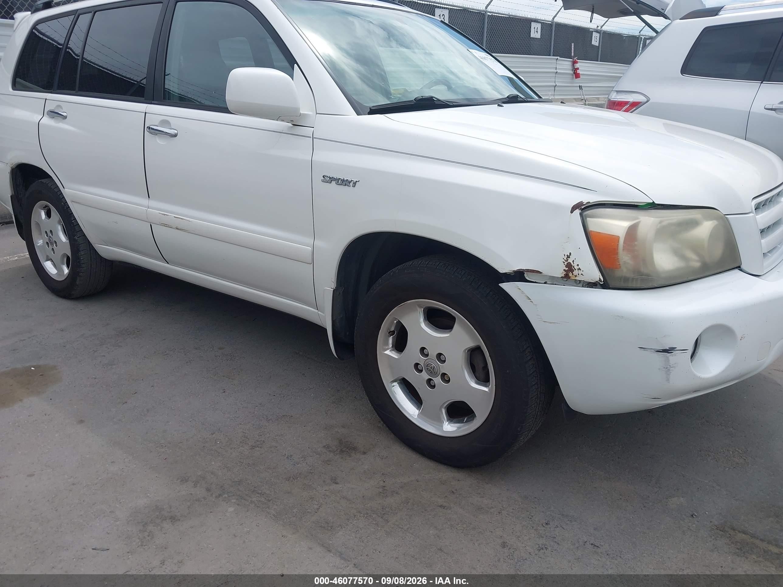 2007 Toyota Highlander Sport V6 White vin: JTEGP21A970135786