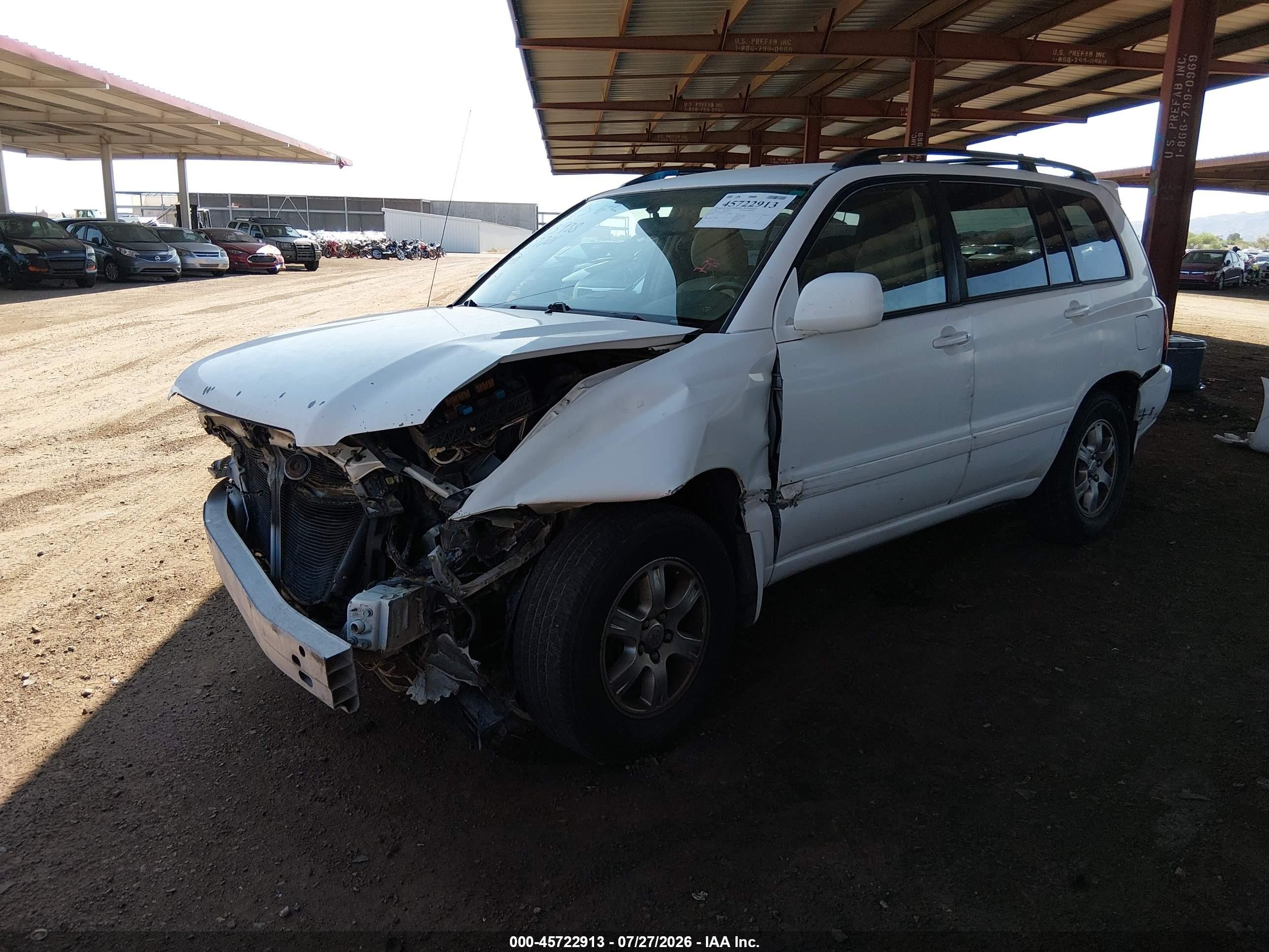 2004 Toyota Highlander V6 White vin: JTEGP21AX40007701