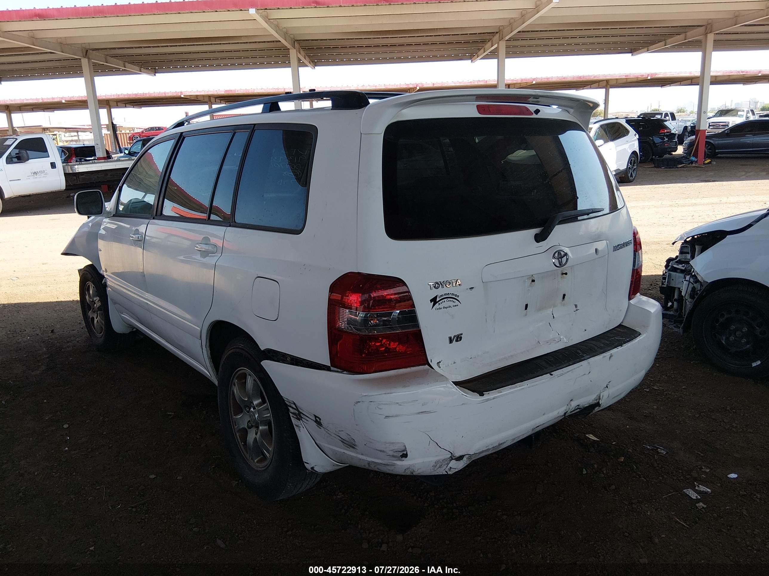 2004 Toyota Highlander V6 White vin: JTEGP21AX40007701