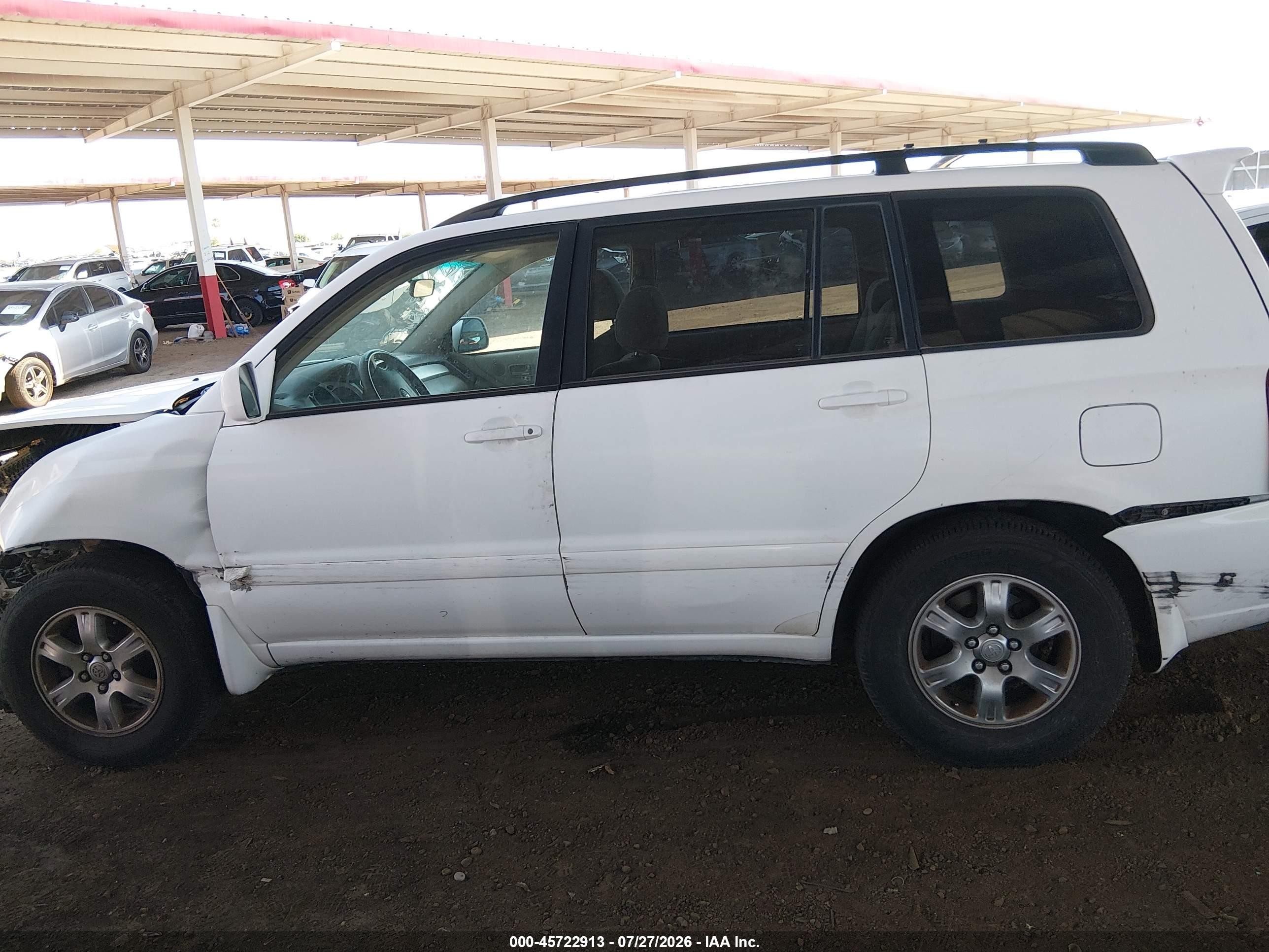 2004 Toyota Highlander V6 White vin: JTEGP21AX40007701