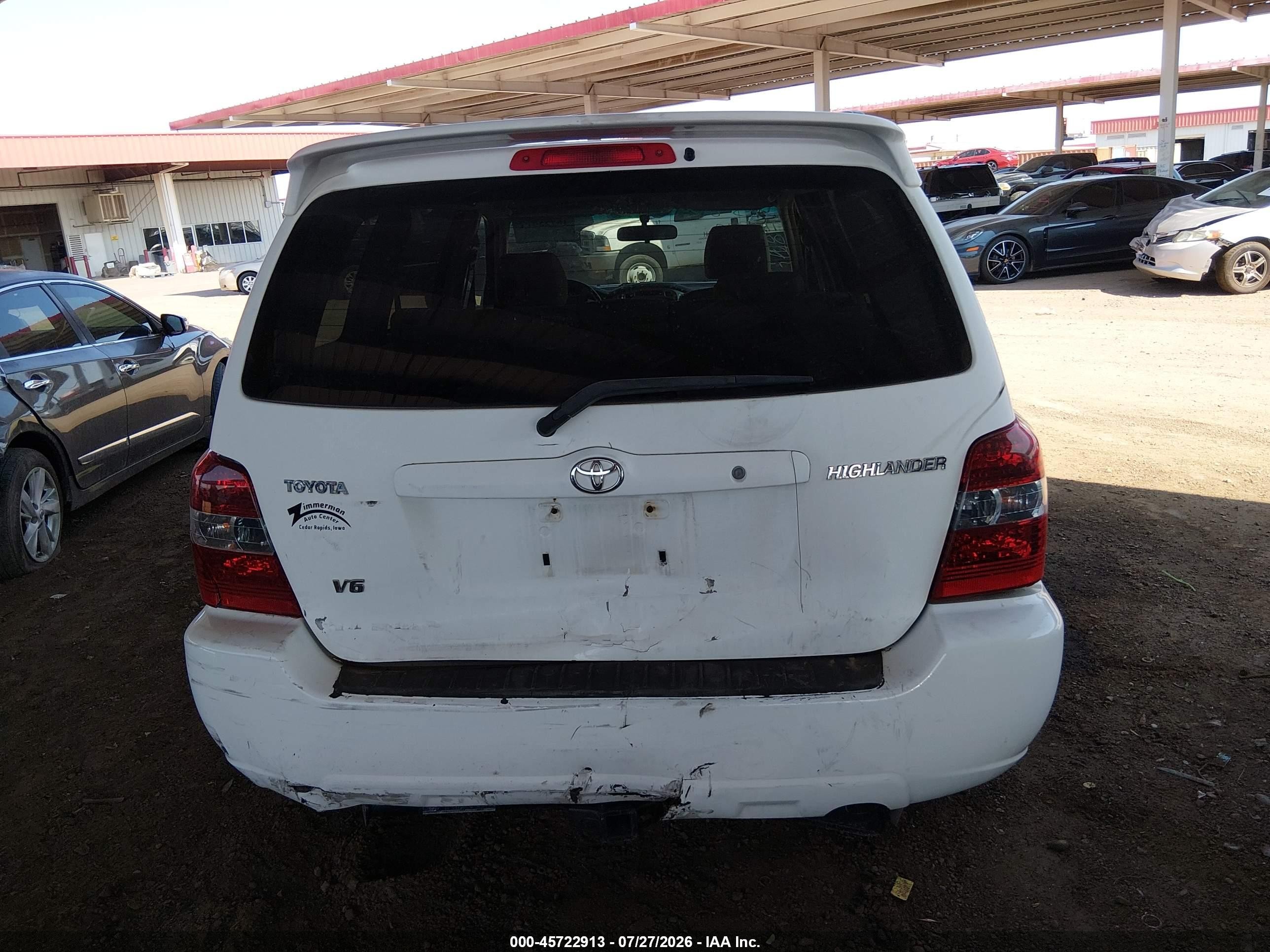 2004 Toyota Highlander V6 White vin: JTEGP21AX40007701