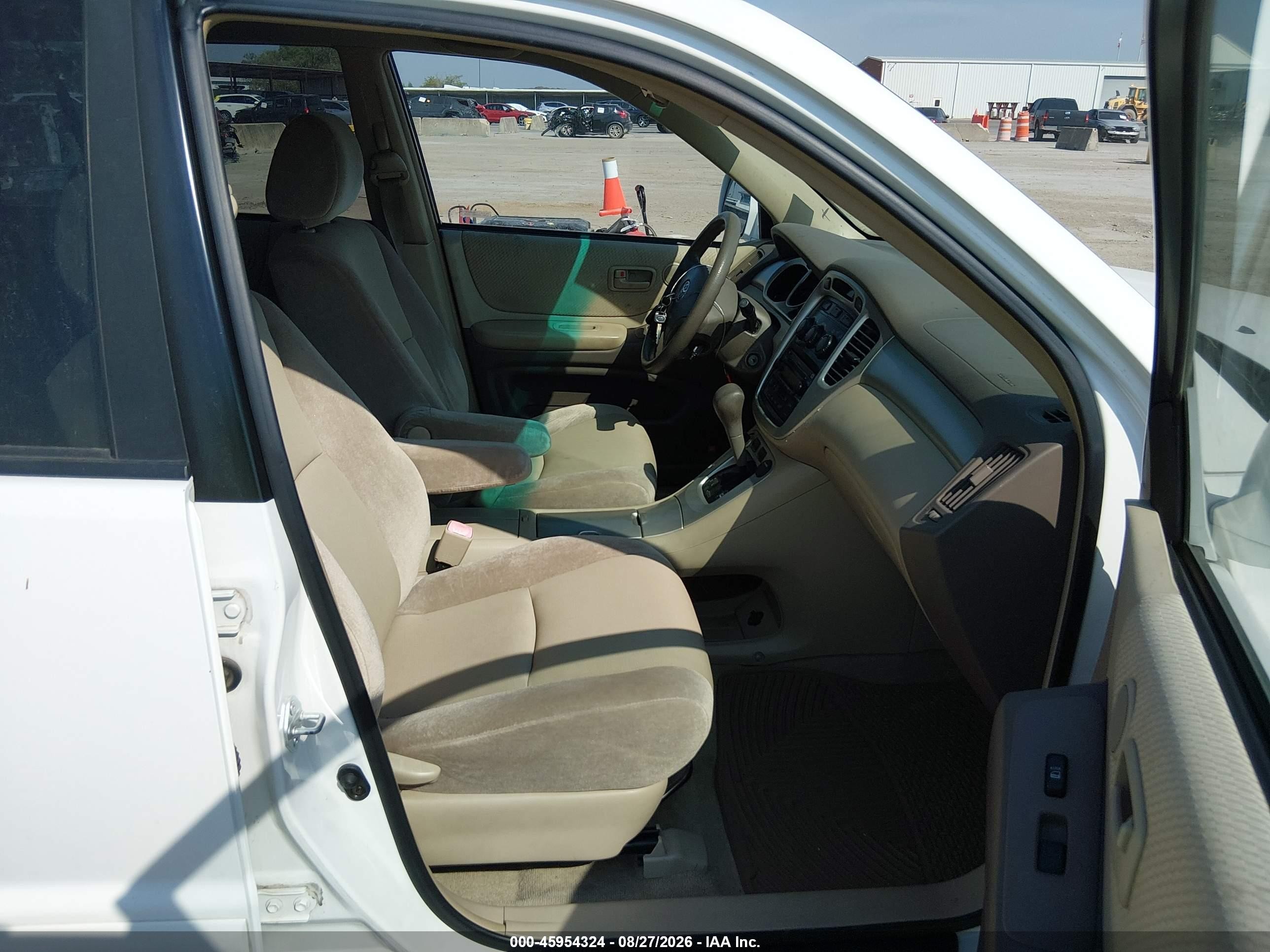 2005 Toyota Highlander V6 White vin: JTEGP21AX50052106