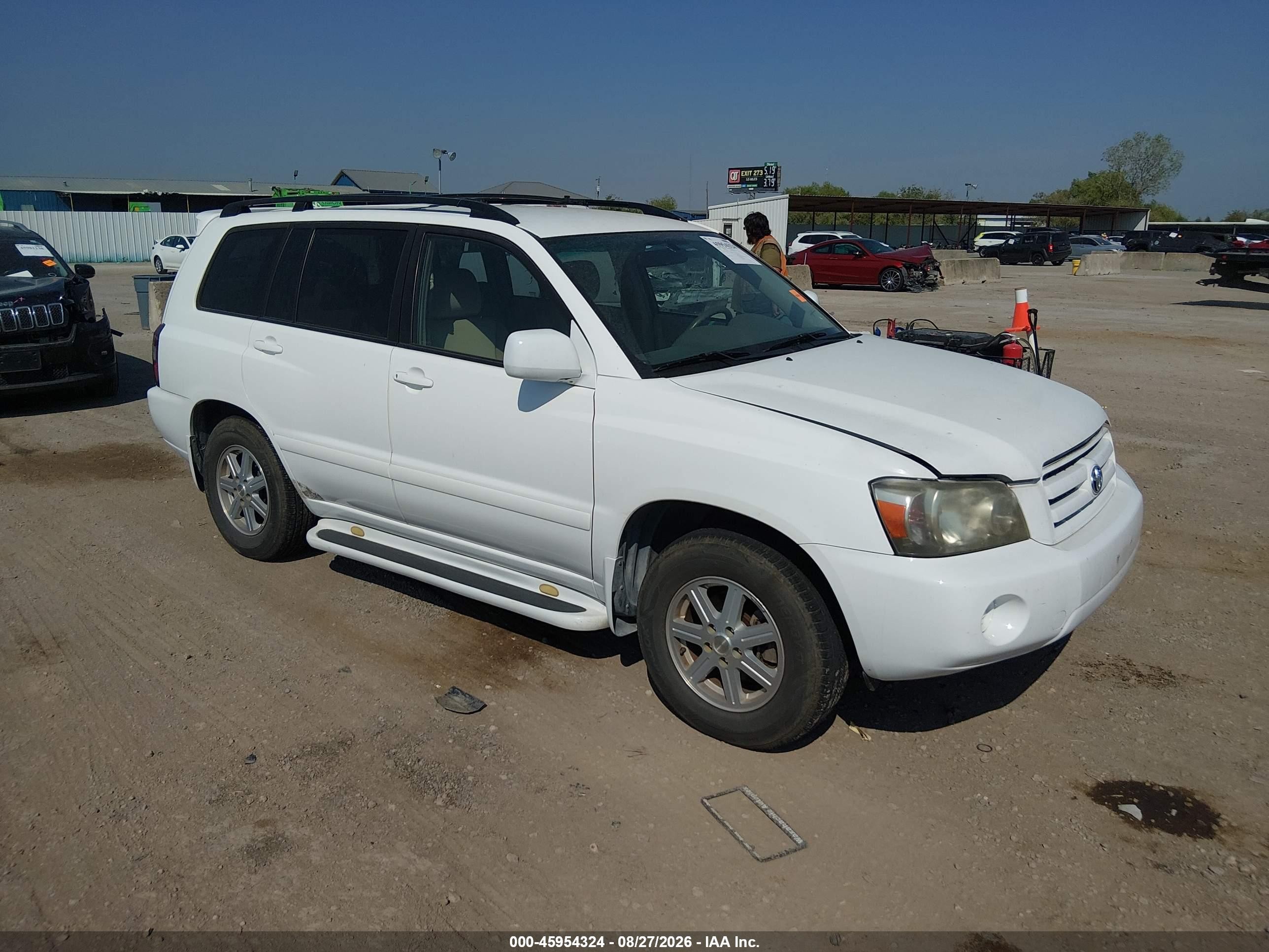 2005 Toyota Highlander V6 White vin: JTEGP21AX50052106