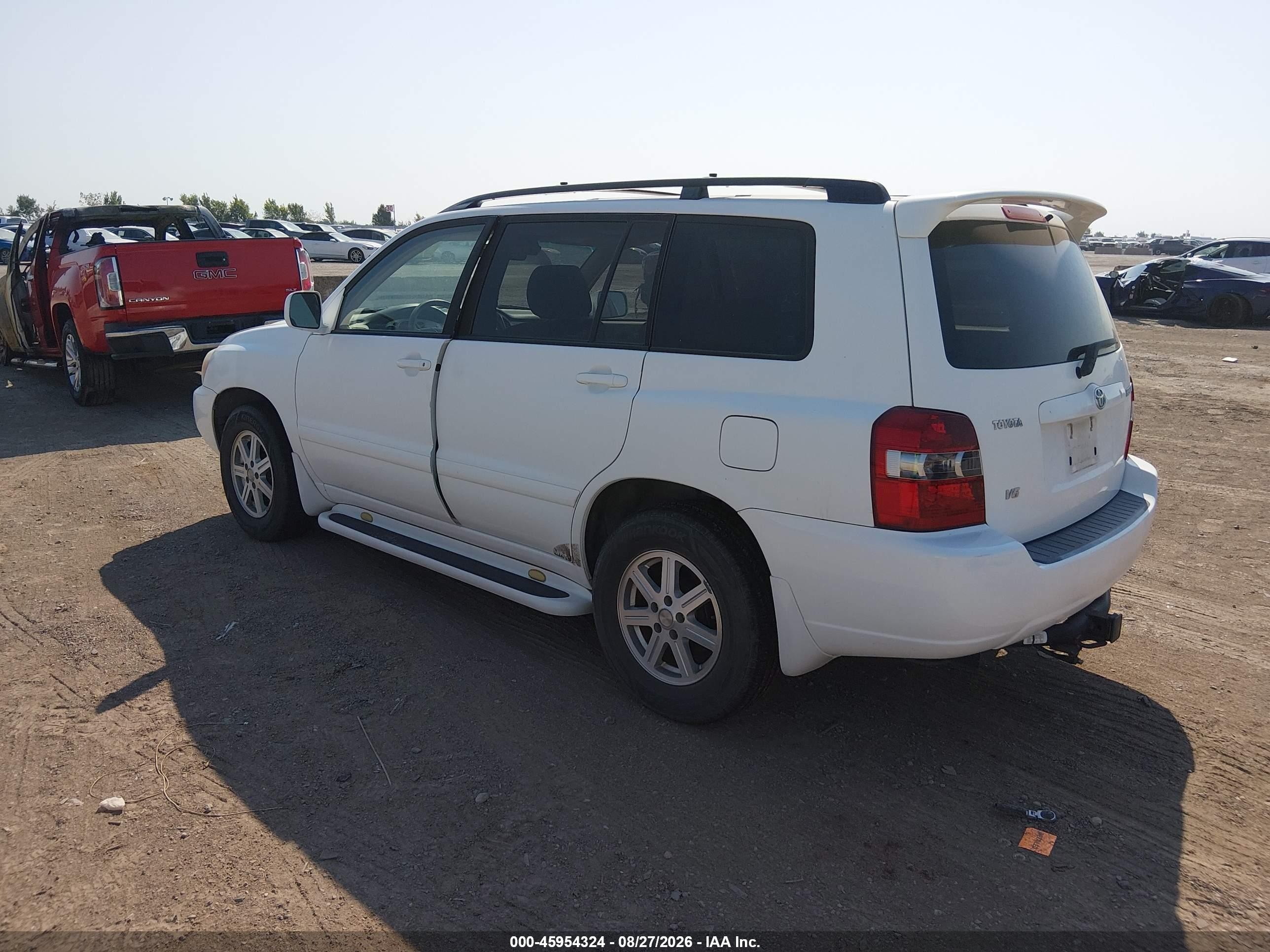 2005 Toyota Highlander V6 White vin: JTEGP21AX50052106