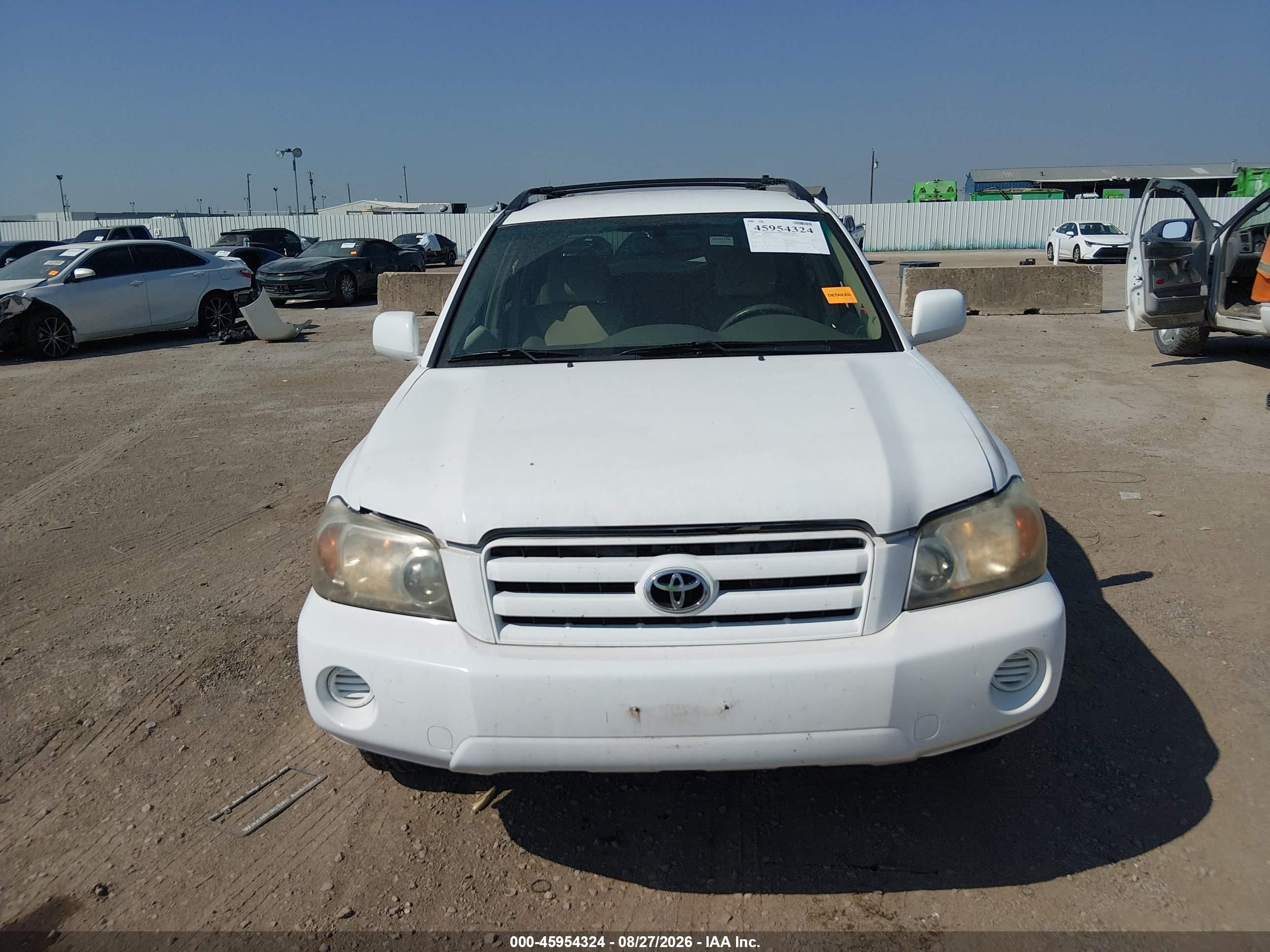 2005 Toyota Highlander V6 White vin: JTEGP21AX50052106