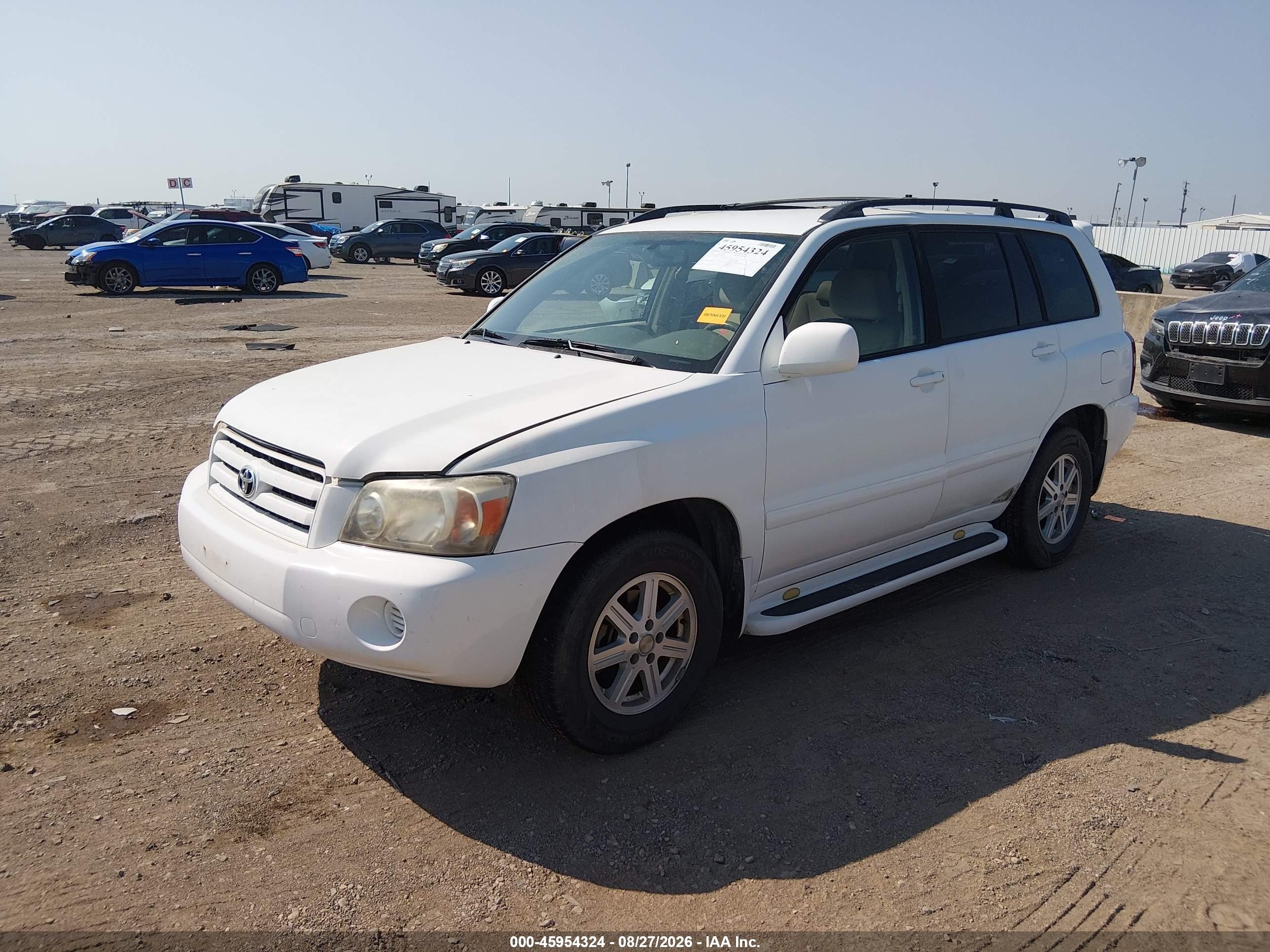 2005 Toyota Highlander V6 White vin: JTEGP21AX50052106