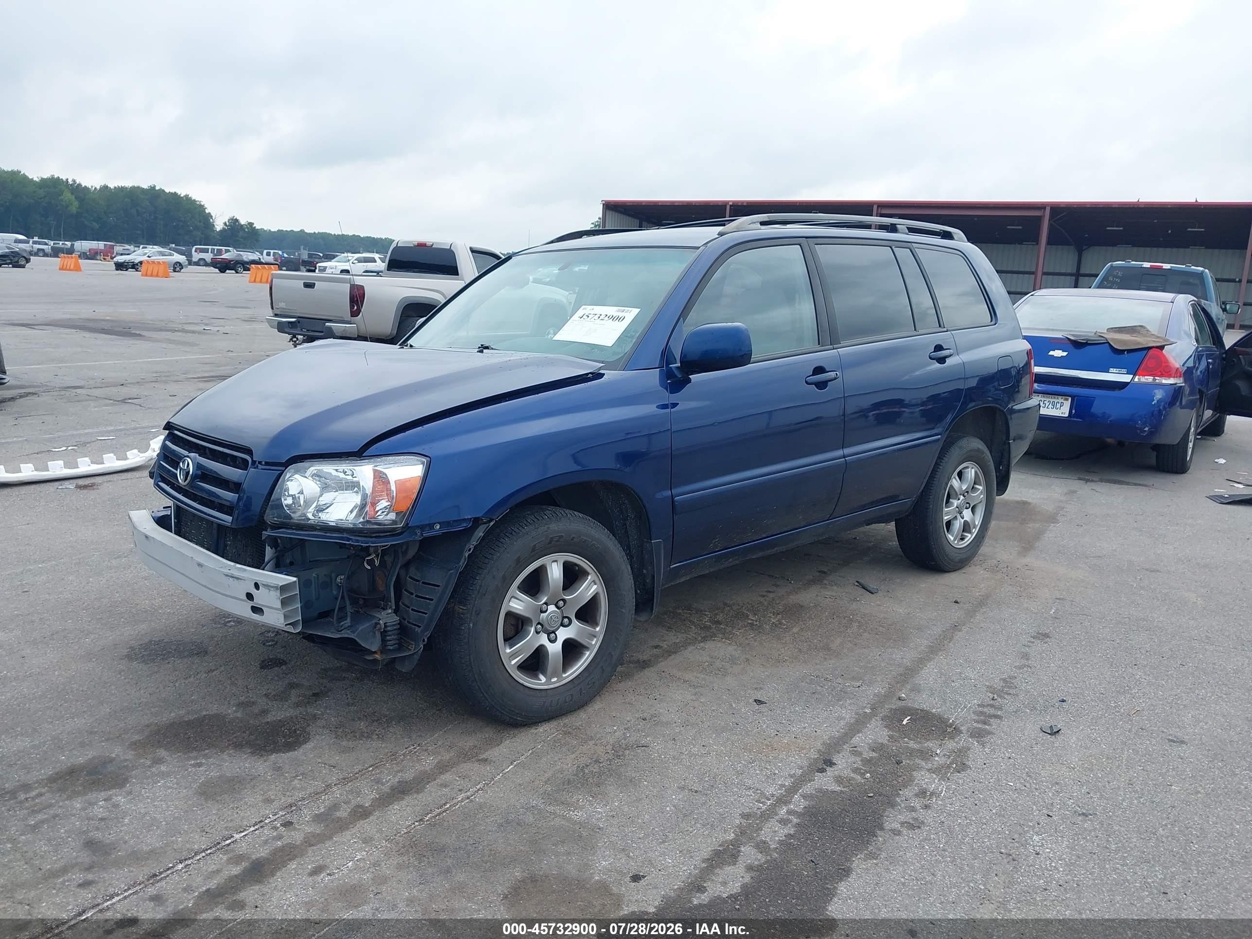 2006 Toyota Highlander V6 Blue vin: JTEGP21AX60104898