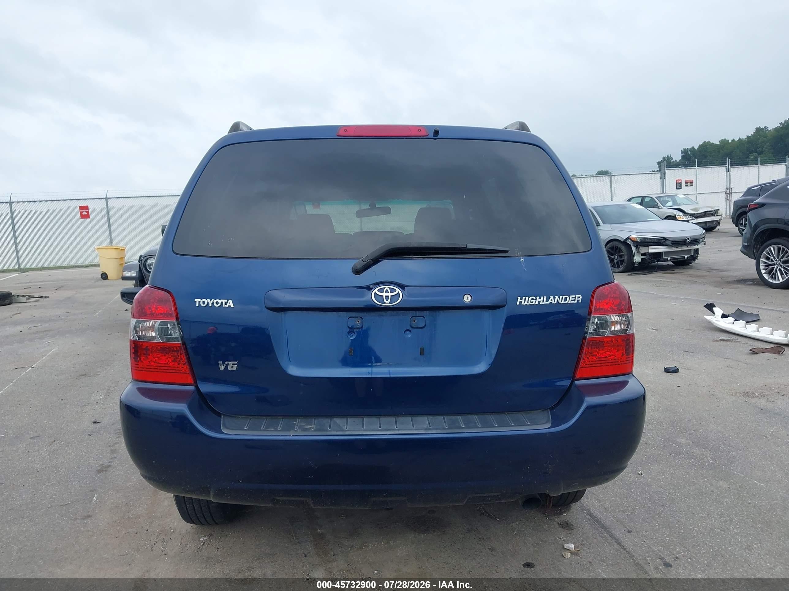 2006 Toyota Highlander V6 Blue vin: JTEGP21AX60104898