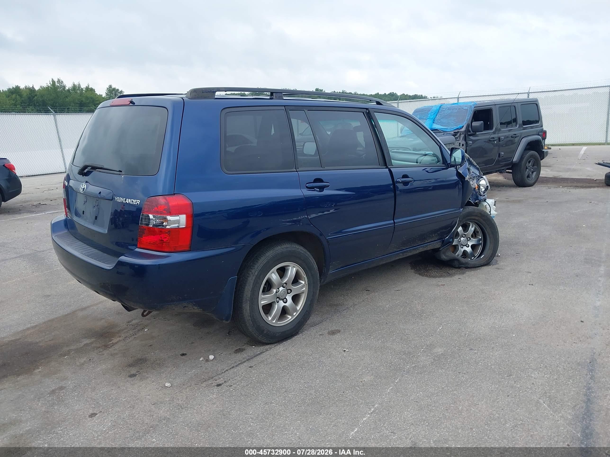 2006 Toyota Highlander V6 Blue vin: JTEGP21AX60104898