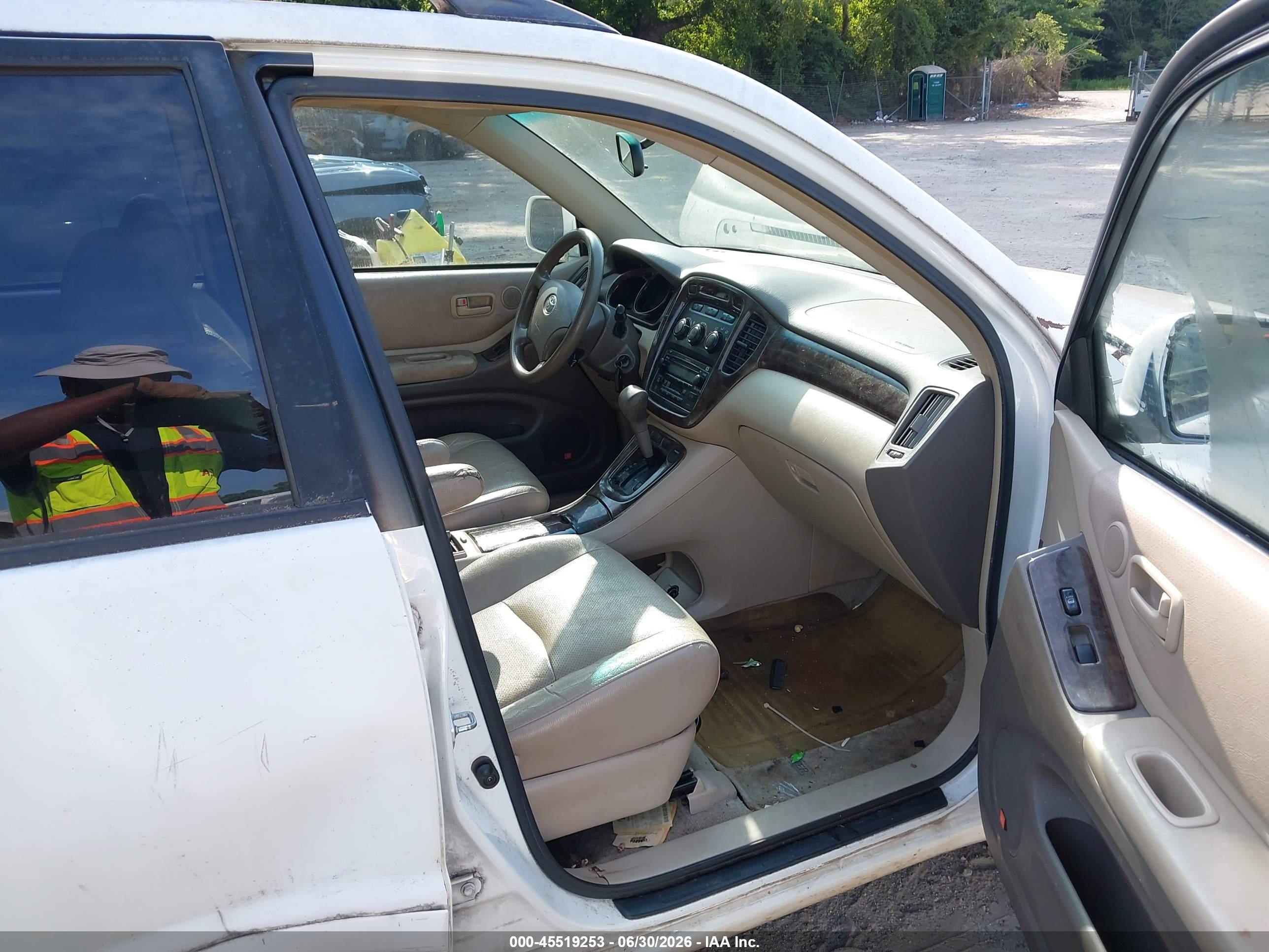 2006 Toyota Highlander V6 White vin: JTEGP21AX60104982