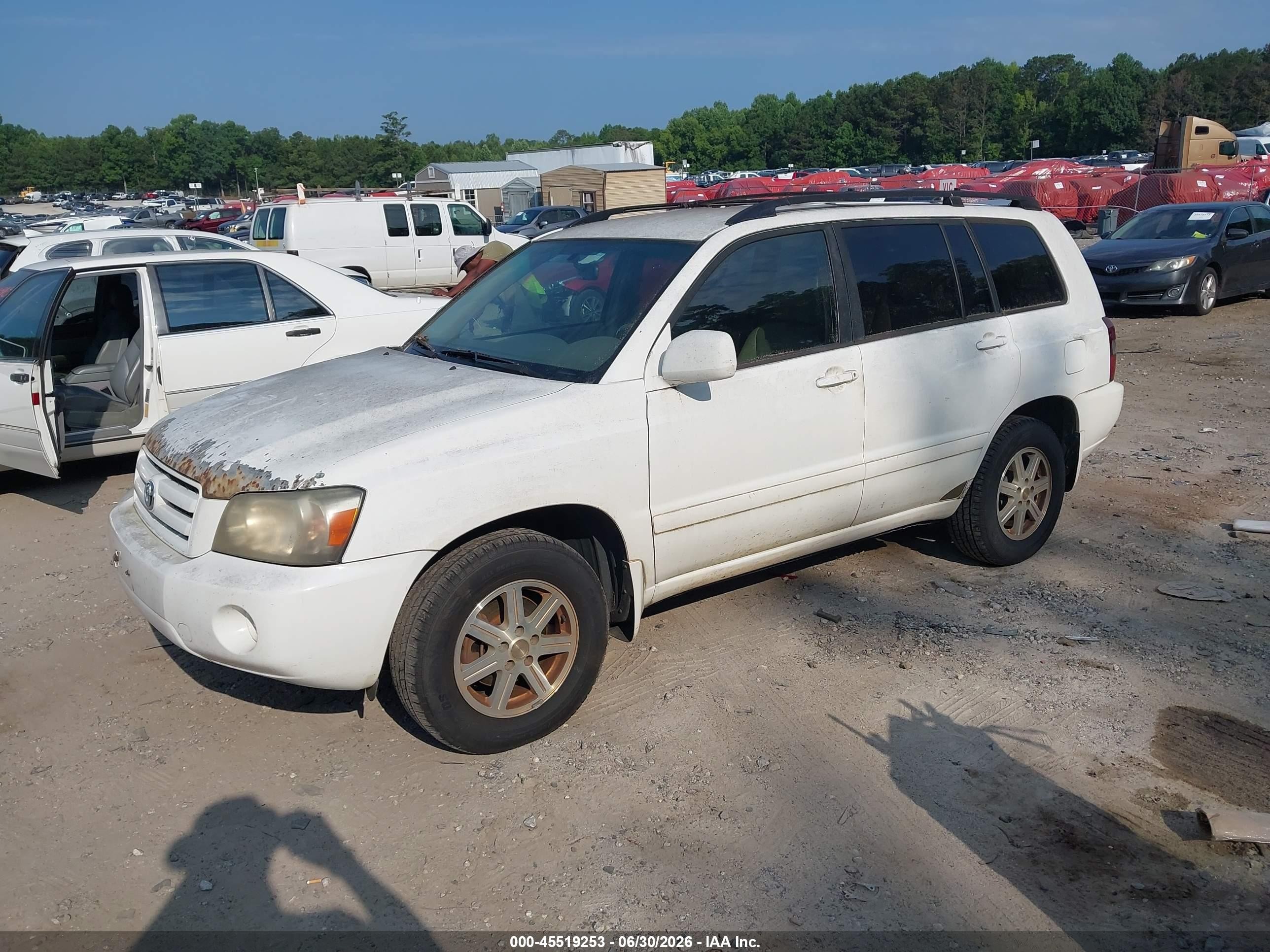 2006 Toyota Highlander V6 White vin: JTEGP21AX60104982