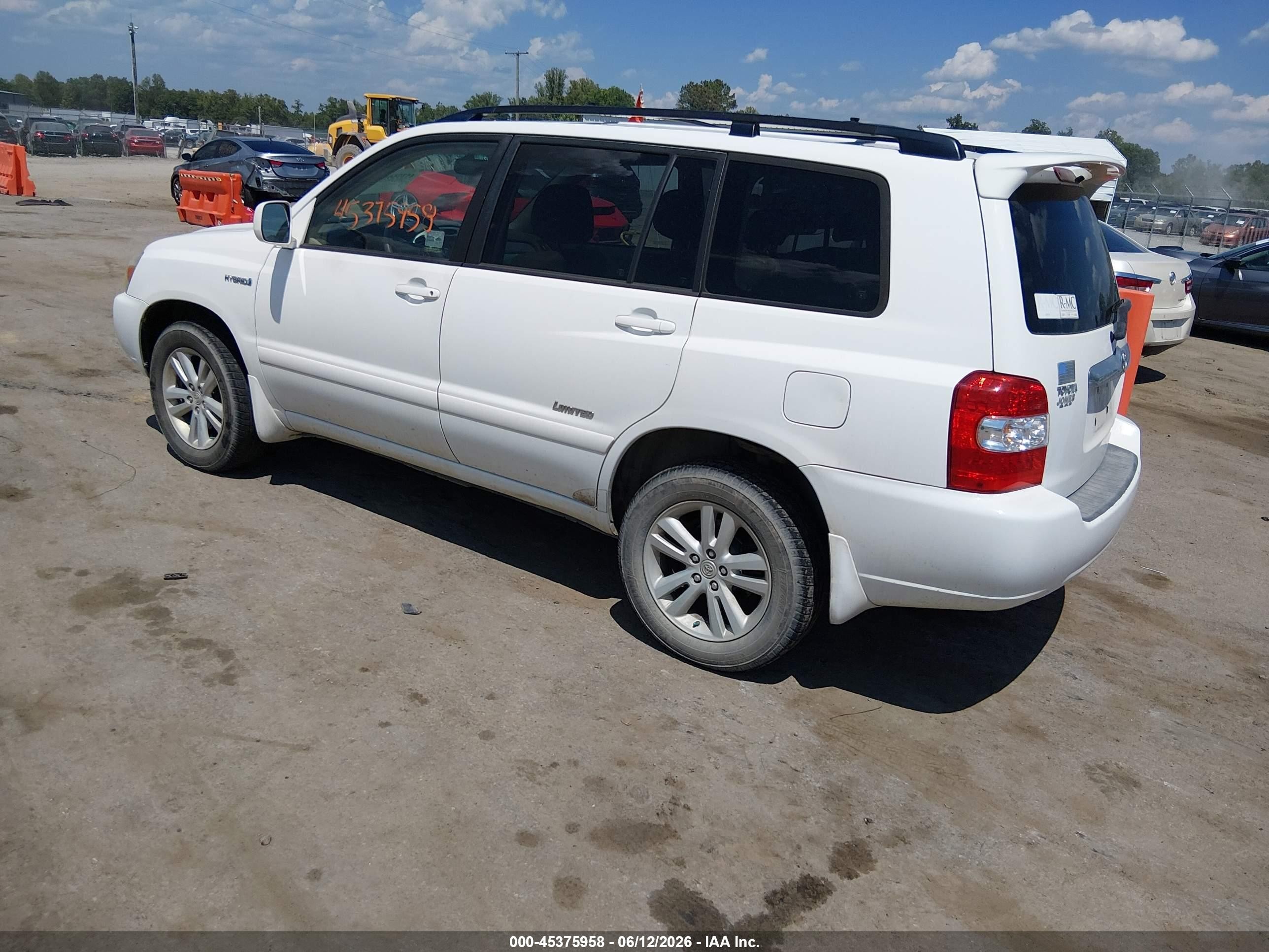 2007 Toyota Highlander Hybrid Limited V6 Белый vin: JTEGW21A270018229