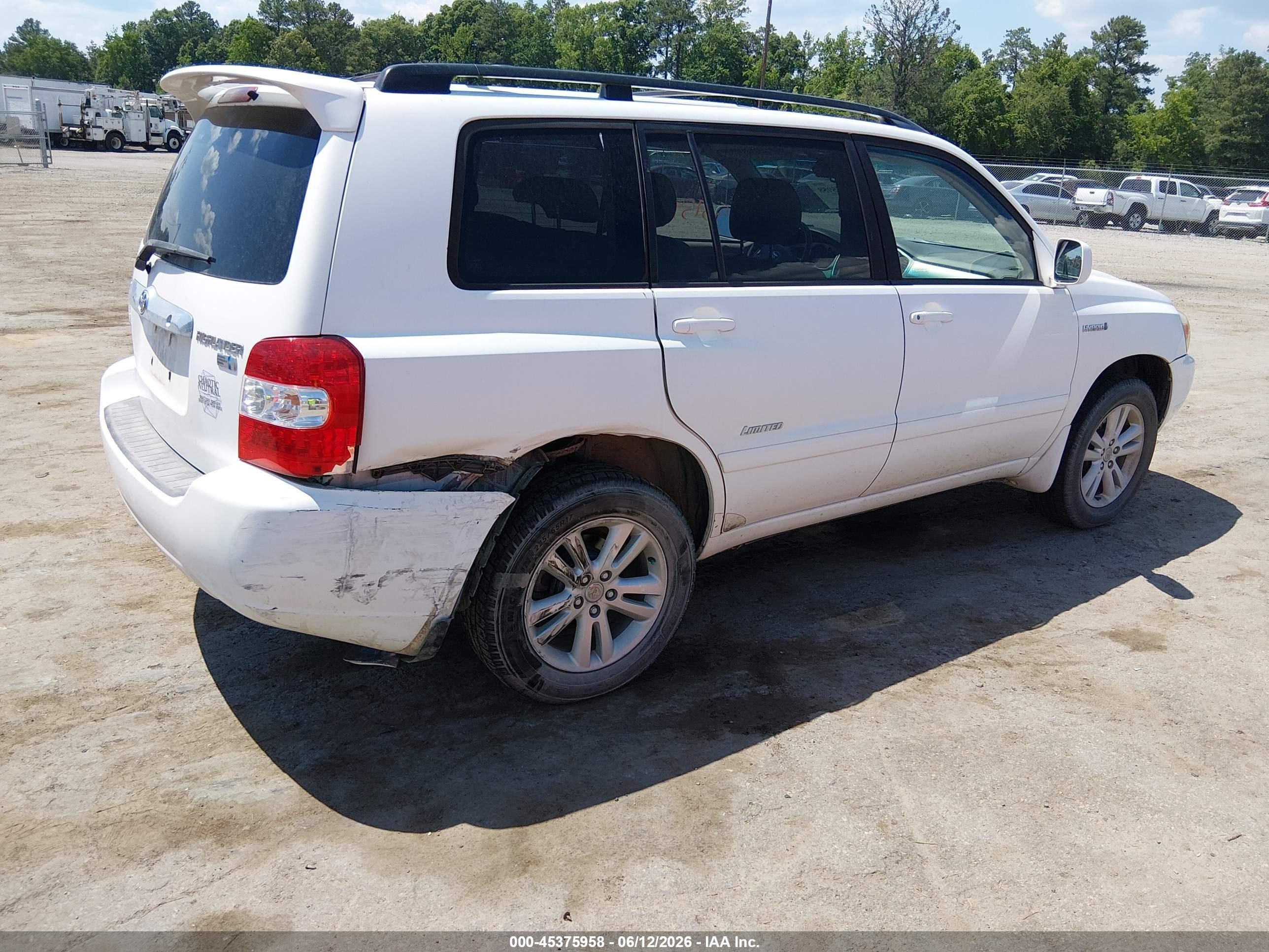 2007 Toyota Highlander Hybrid Limited V6 Белый vin: JTEGW21A270018229