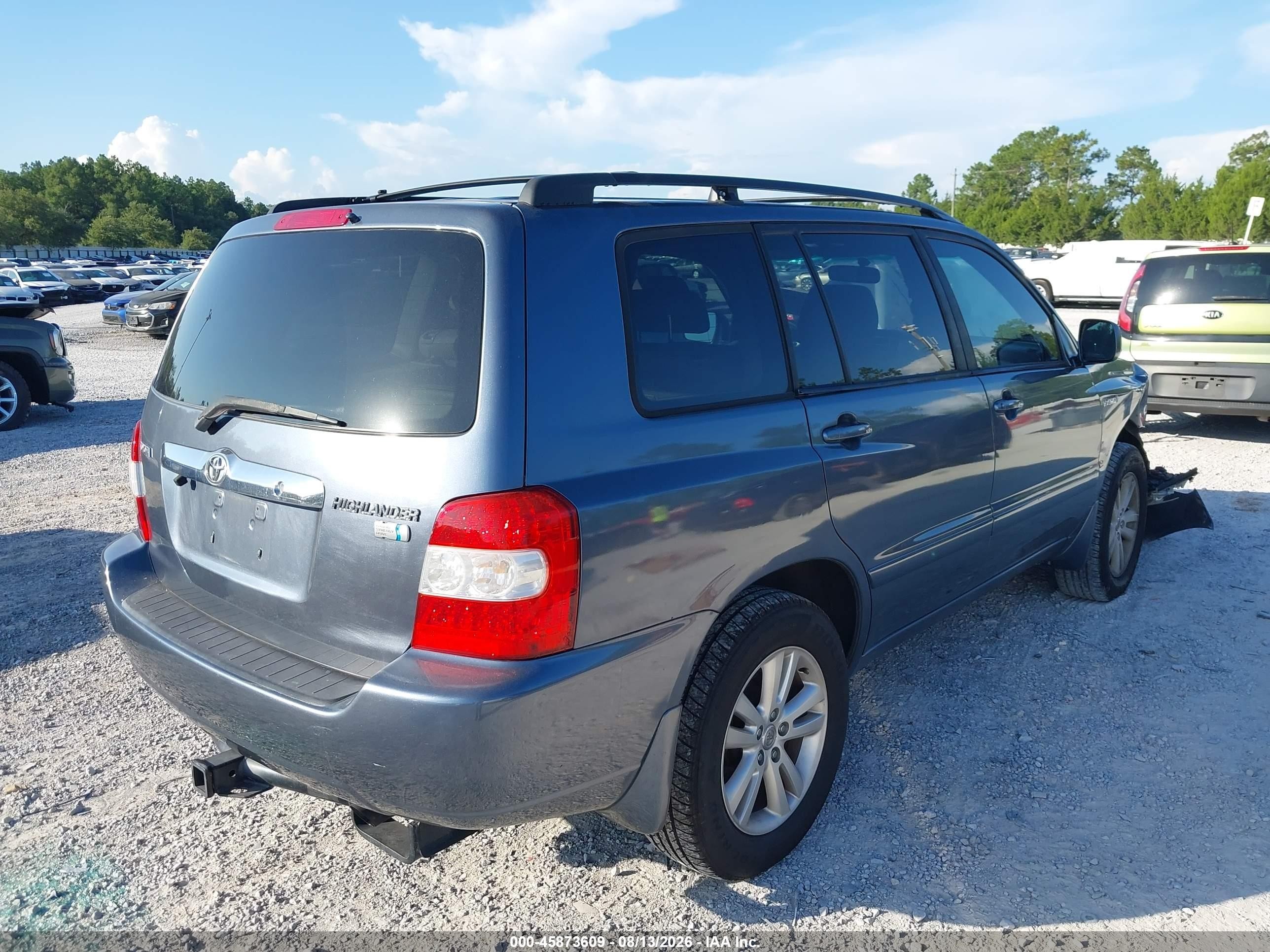 2007 Toyota Highlander Hybrid V6 (2 Rows) (cvt-e) Blue vin: JTEGW21A770019988