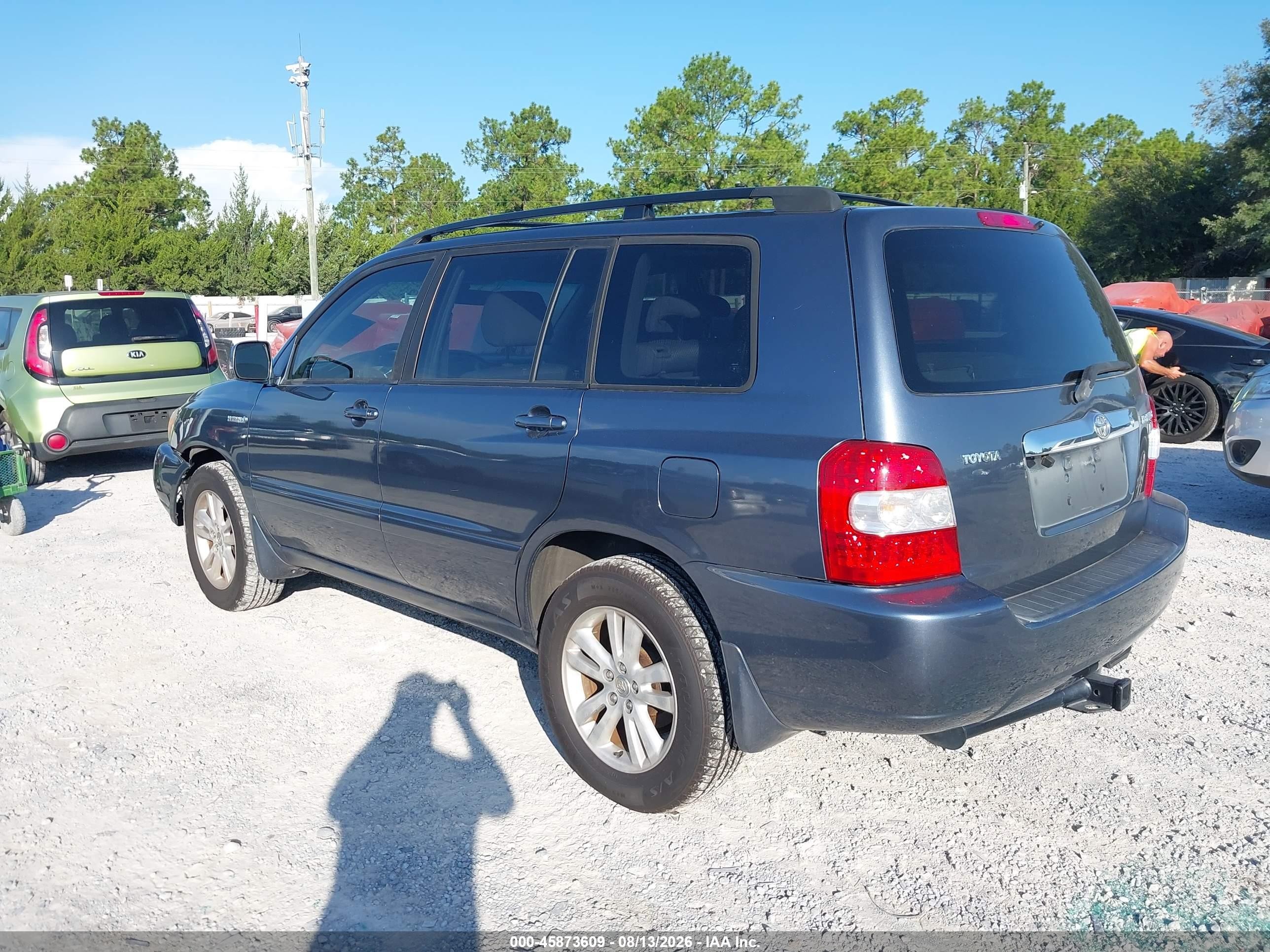 2007 Toyota Highlander Hybrid V6 (2 Rows) (cvt-e) Blue vin: JTEGW21A770019988