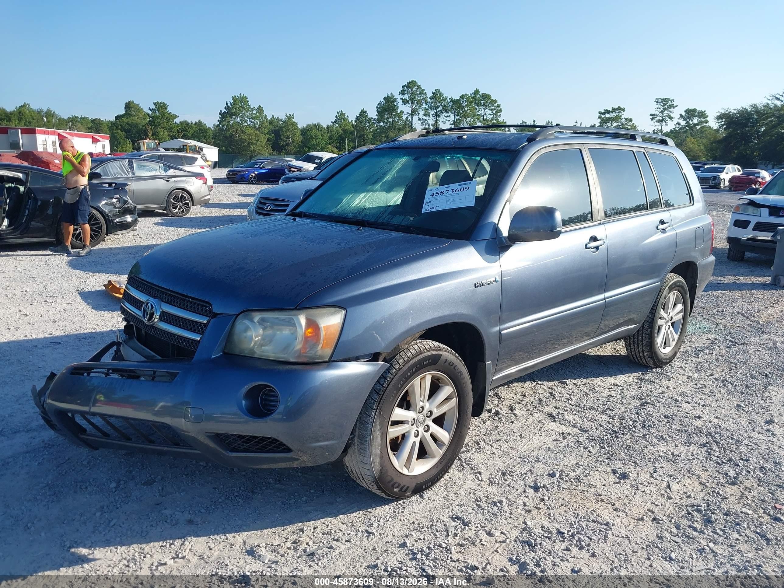 2007 Toyota Highlander Hybrid V6 (2 Rows) (cvt-e) Blue vin: JTEGW21A770019988