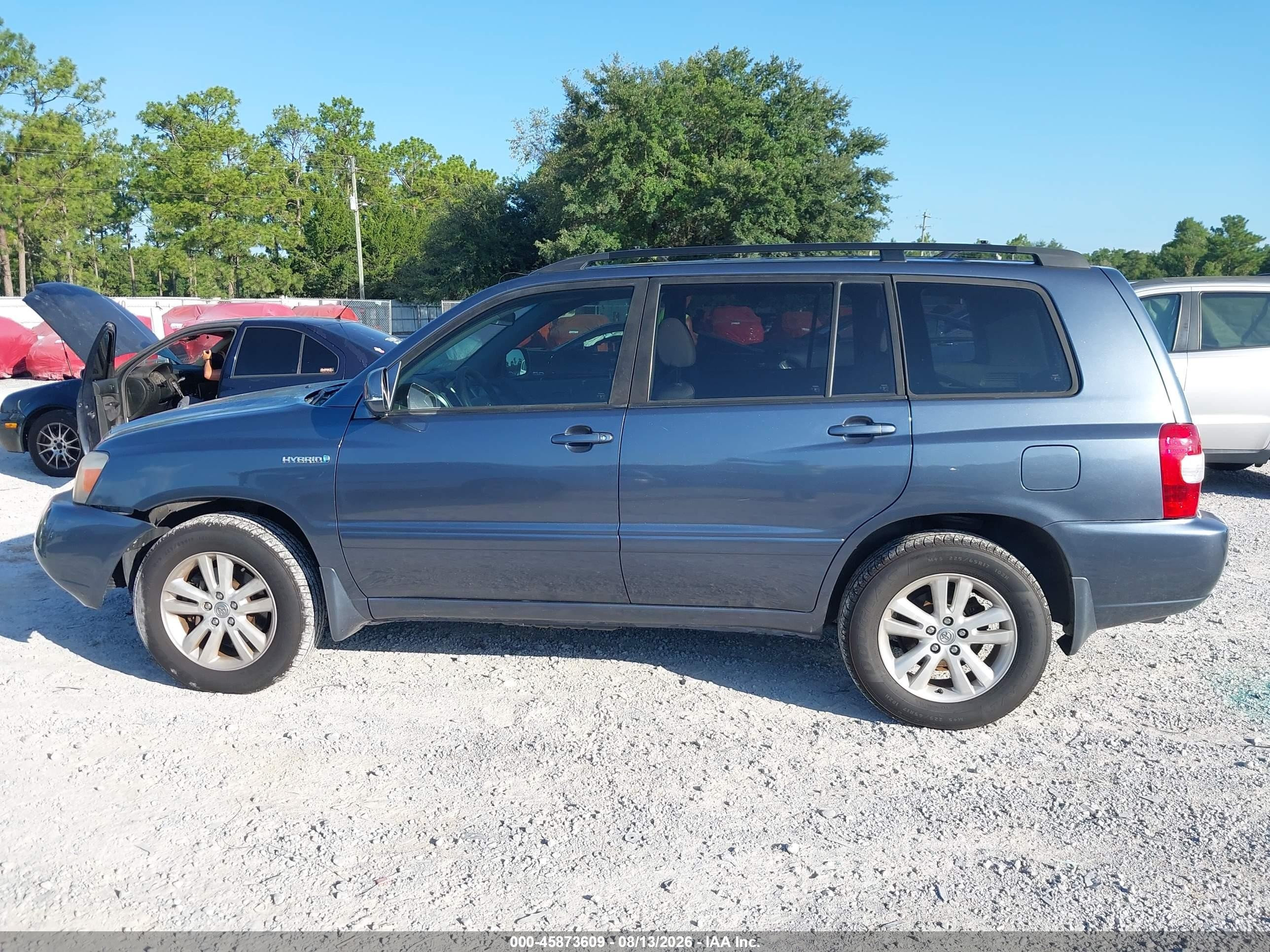2007 Toyota Highlander Hybrid V6 (2 Rows) (cvt-e) Blue vin: JTEGW21A770019988