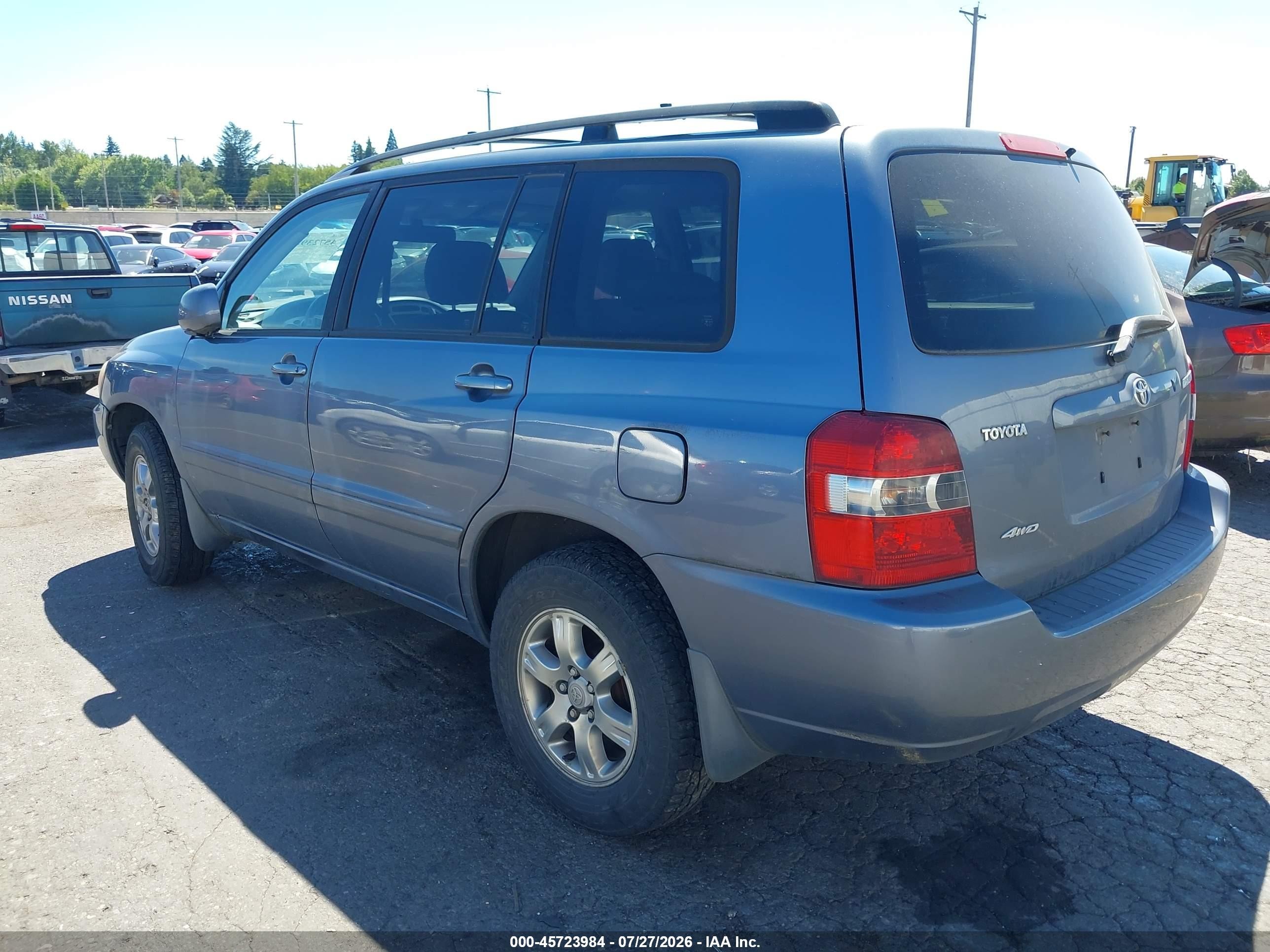 2006 Toyota Highlander   Light Blue vin: JTEHD21A560044865